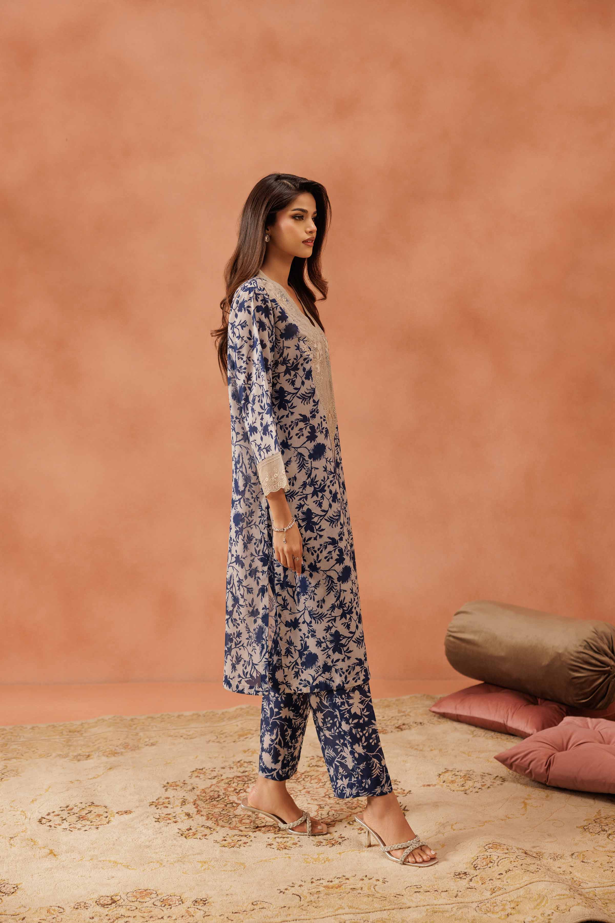 2 Piece - Printed Embroidered Suit - KFE25-178 - Image 5