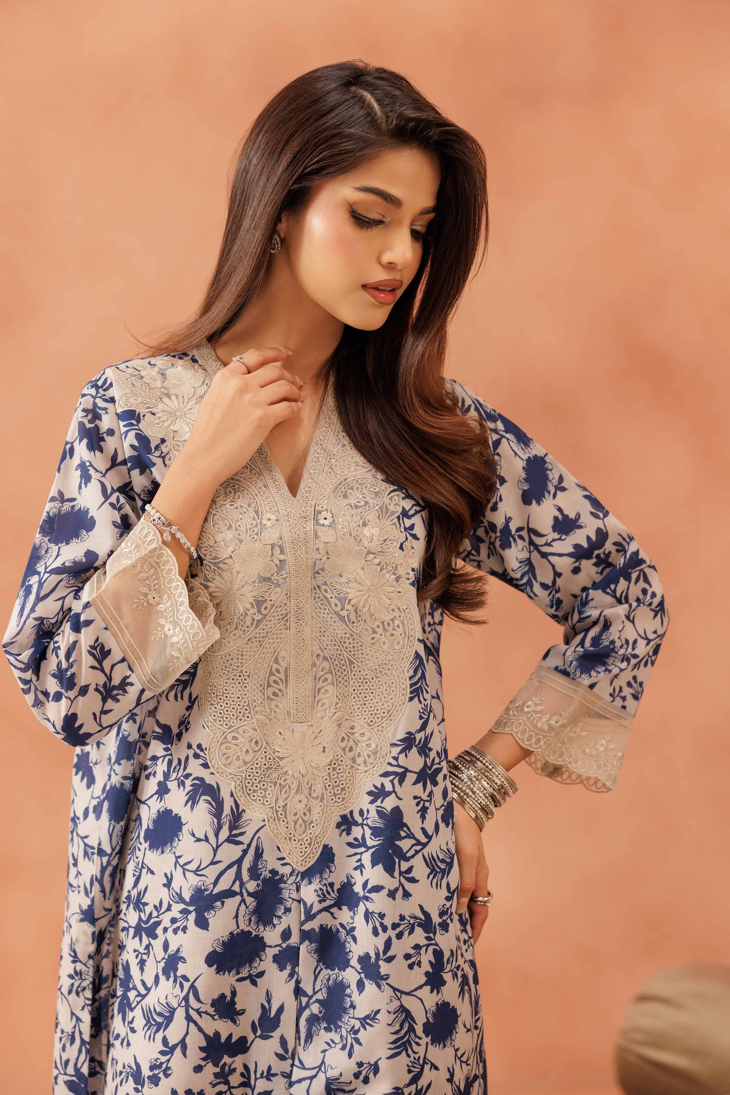 2 Piece - Printed Embroidered Suit - KFE25-178 - Image 6