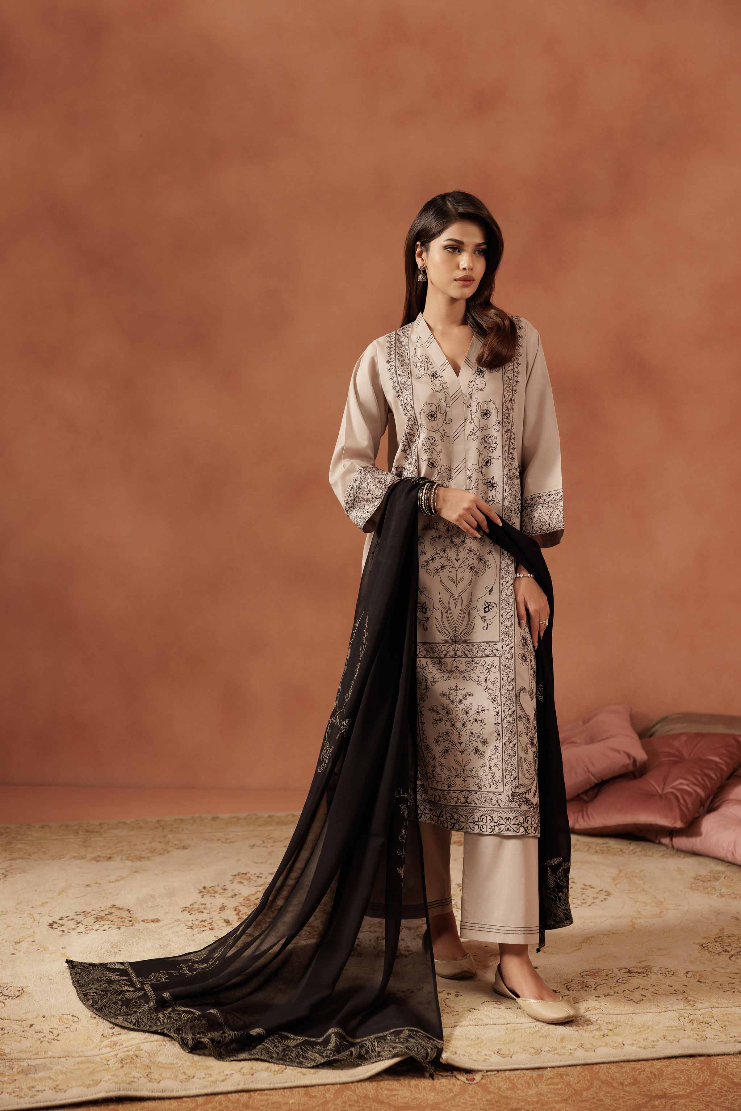 3 Piece - Embroidered Suit - KFE25-179 - Image 6