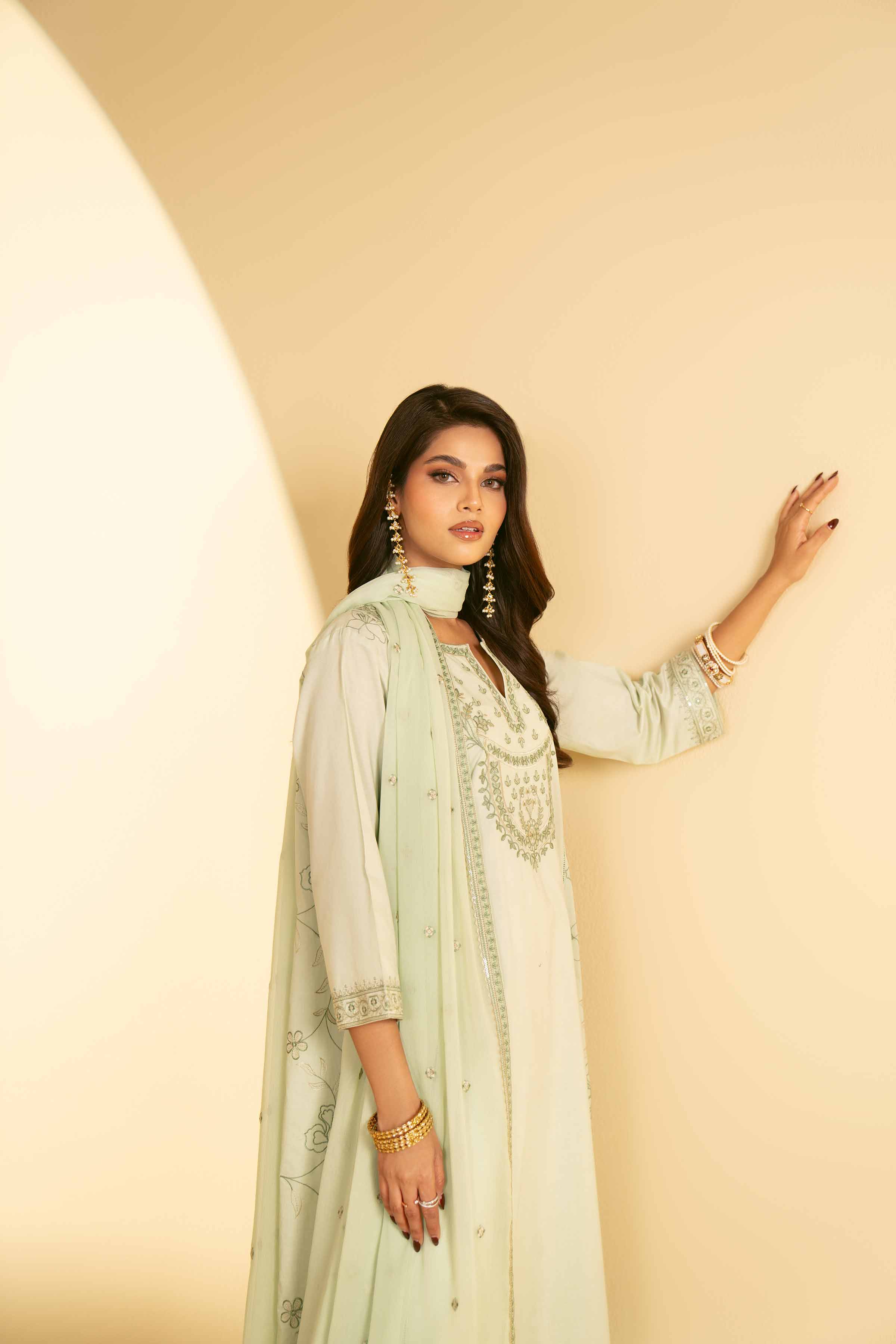 2 Piece - Embroidered Suit - KFE25-22 - Image 6