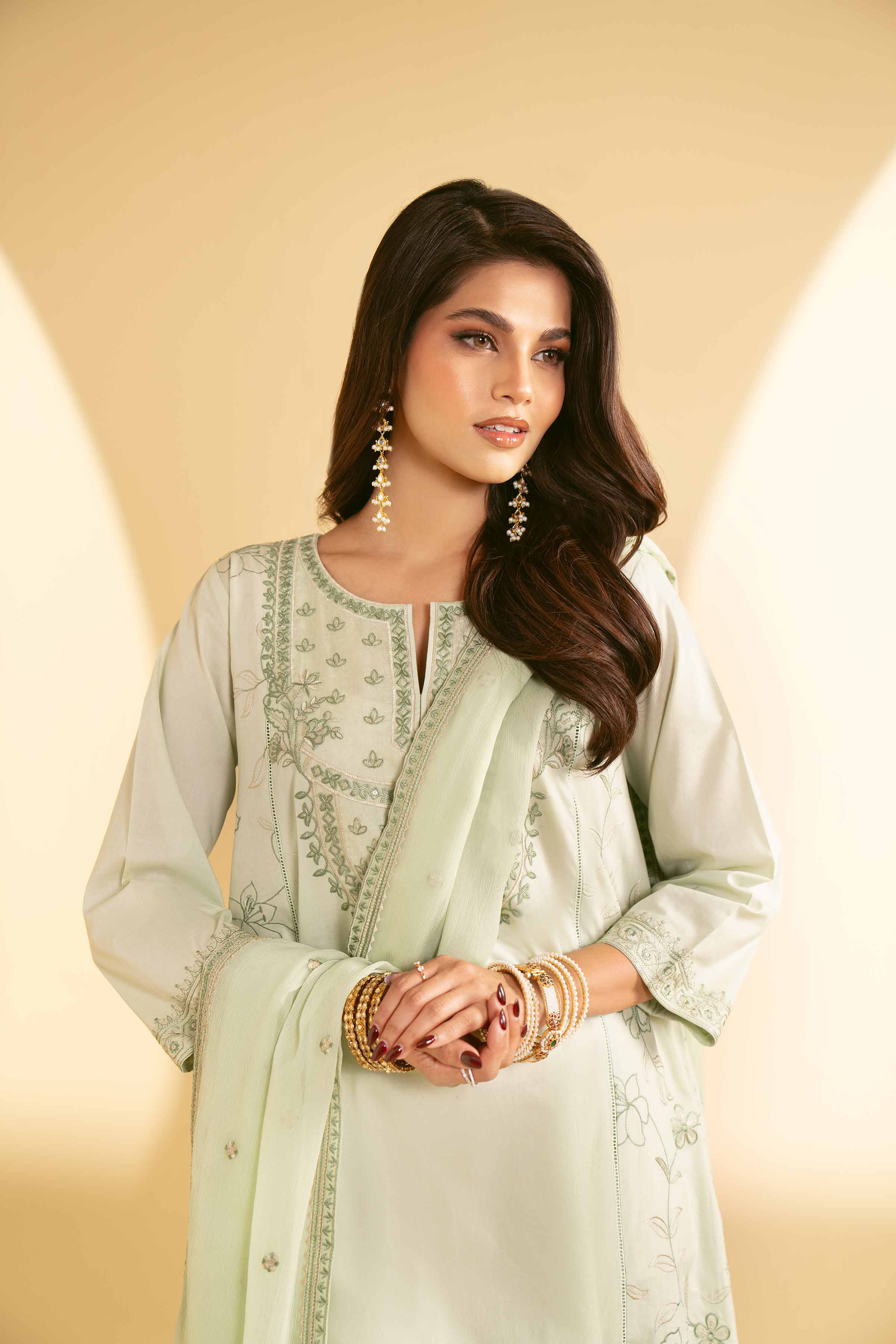 2 Piece - Embroidered Suit - KFE25-22 - Image 7