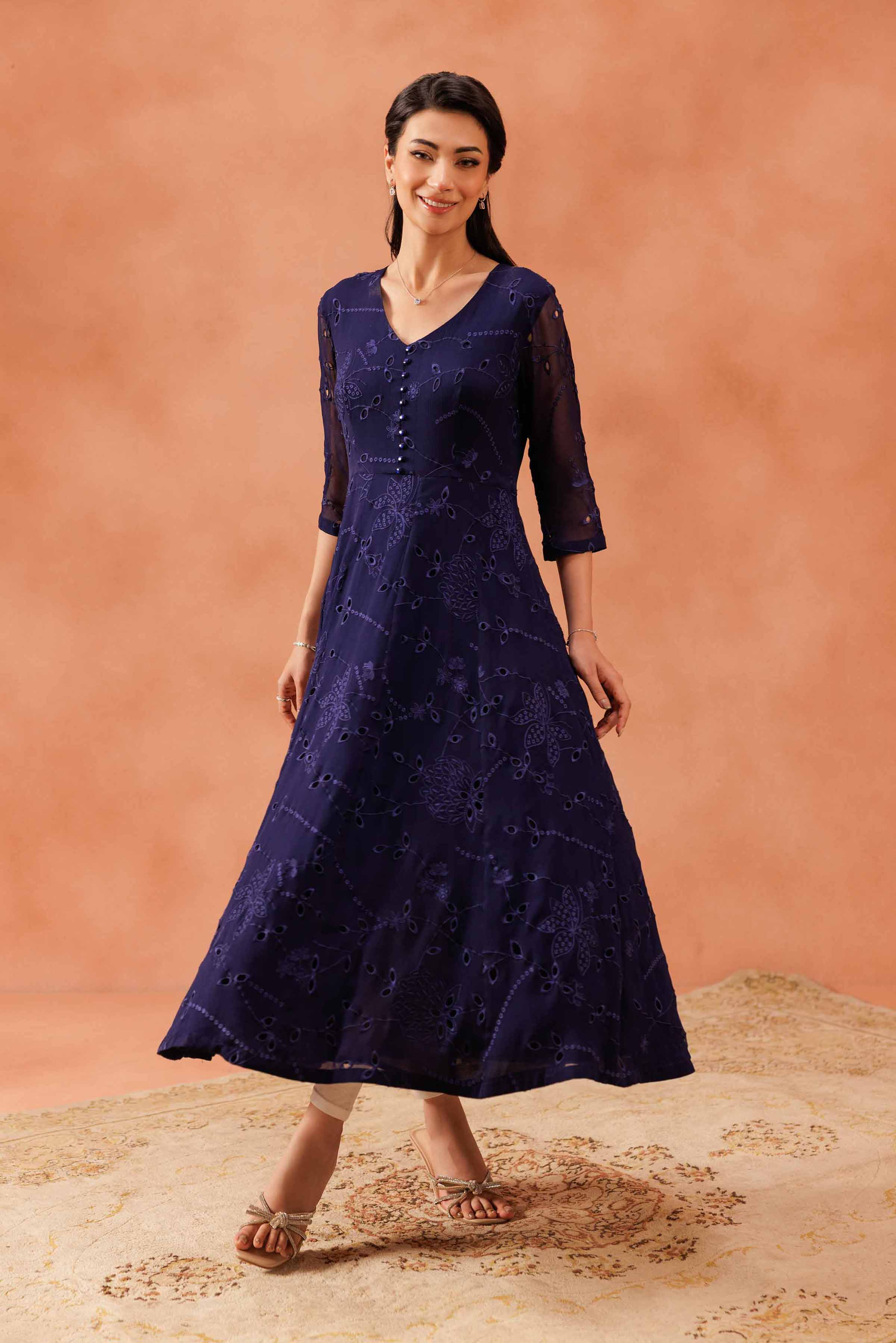 Embroidered Dress - KFE25-35 - Image 2