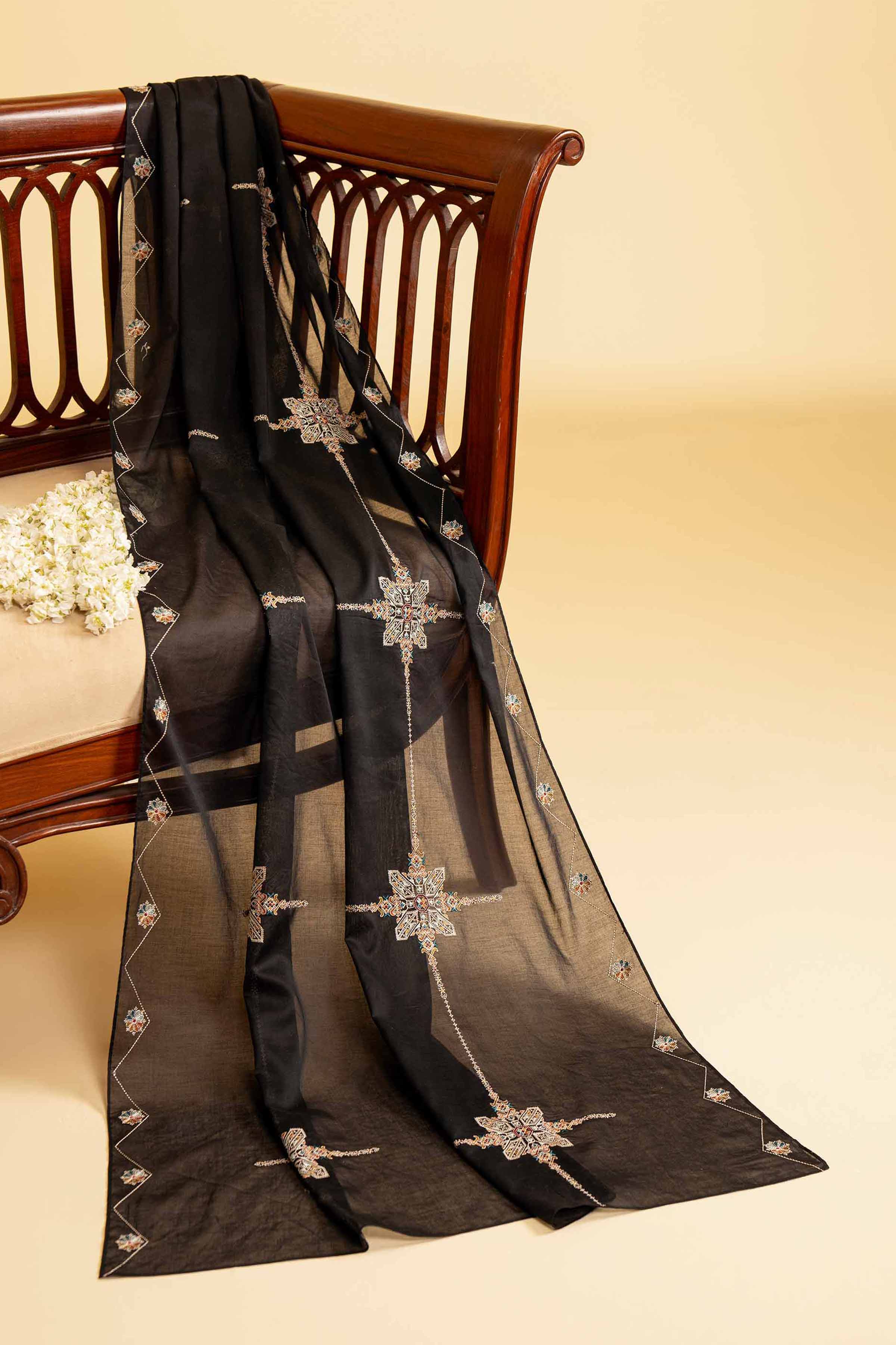 Embroidered Dupatta - KFE25-52 - Image 2