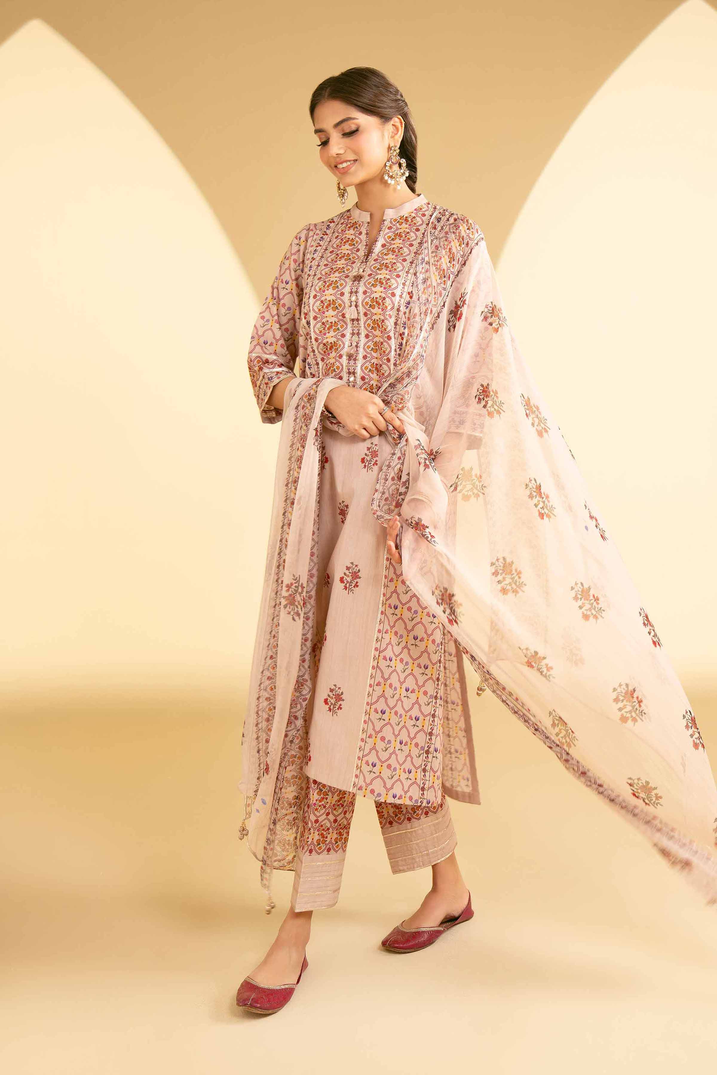 3 Piece - Printed Embroidered Suit - KFE25-81 - Image 2