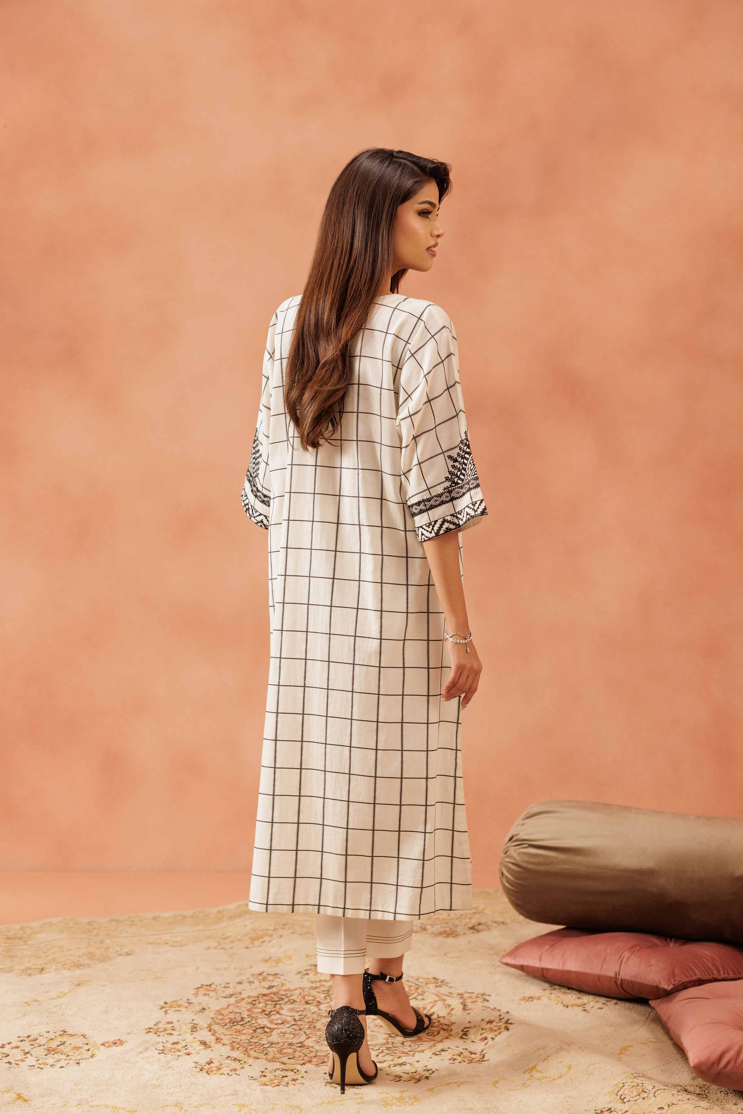 2 Piece - Printed Embroidered Suit - KFE25-92 - Image 6