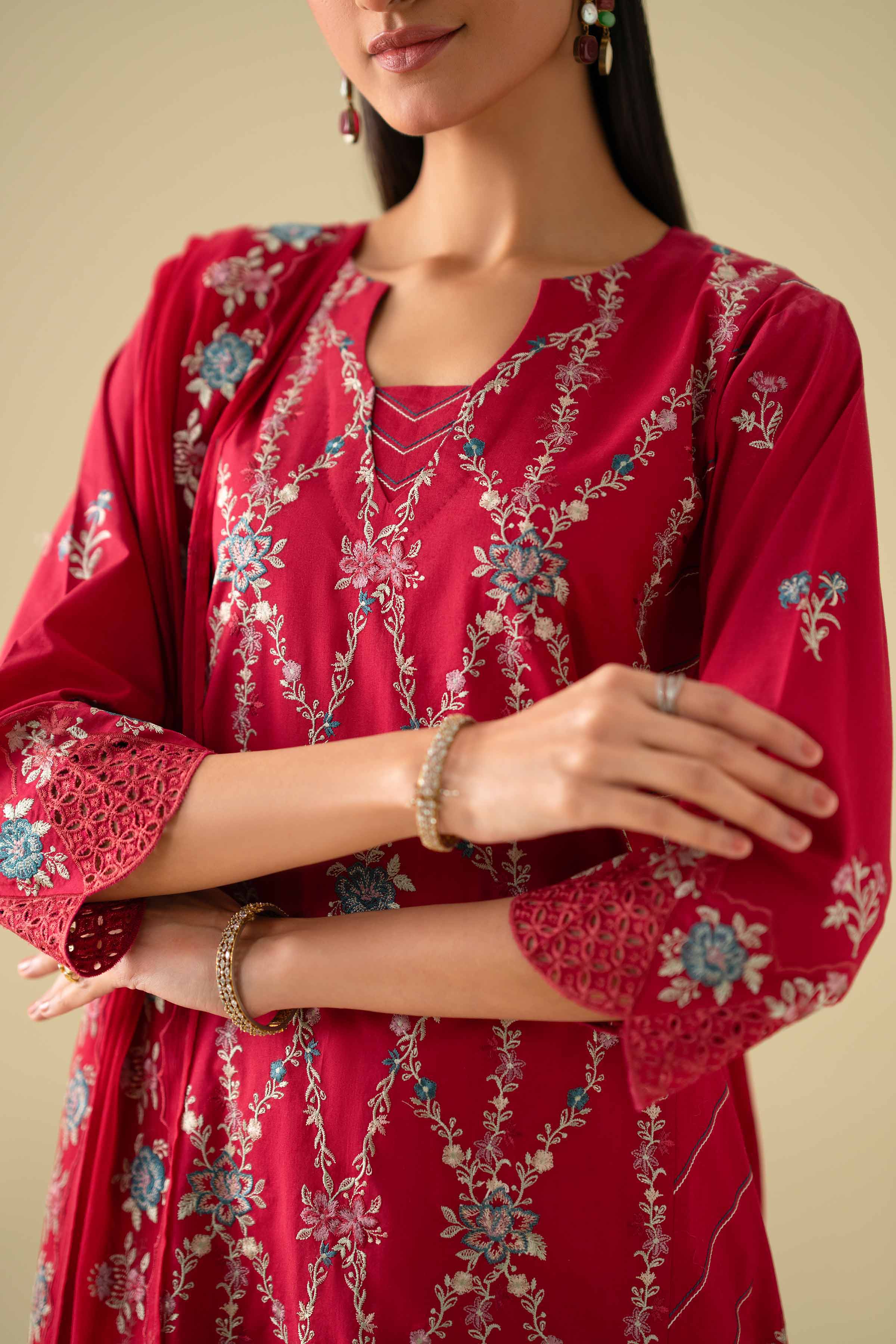 3 Piece - Embroidered Suit - KFE26-100 - Image 8