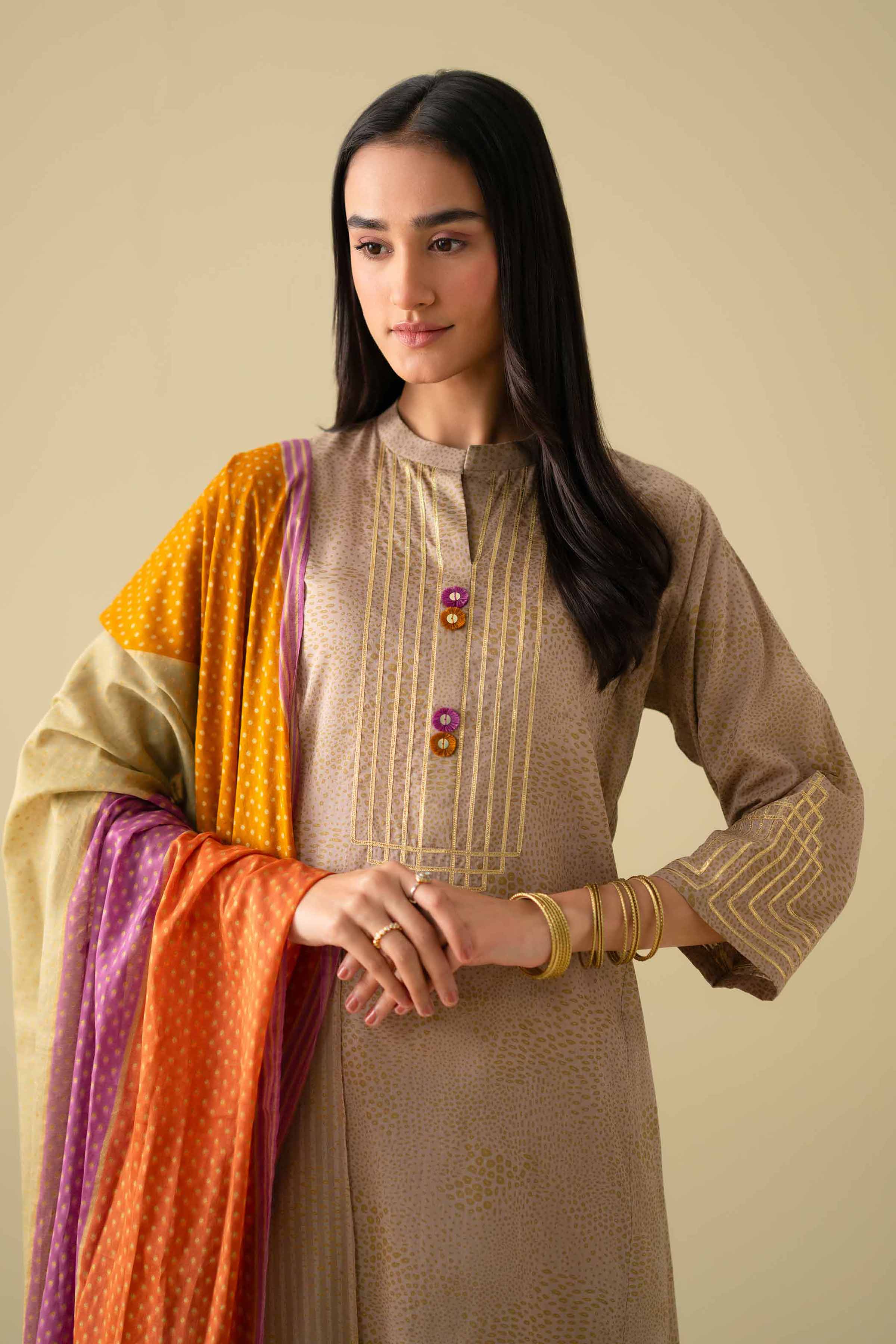 3 Piece - Embroidered Suit - KFE26-116 - Image 8