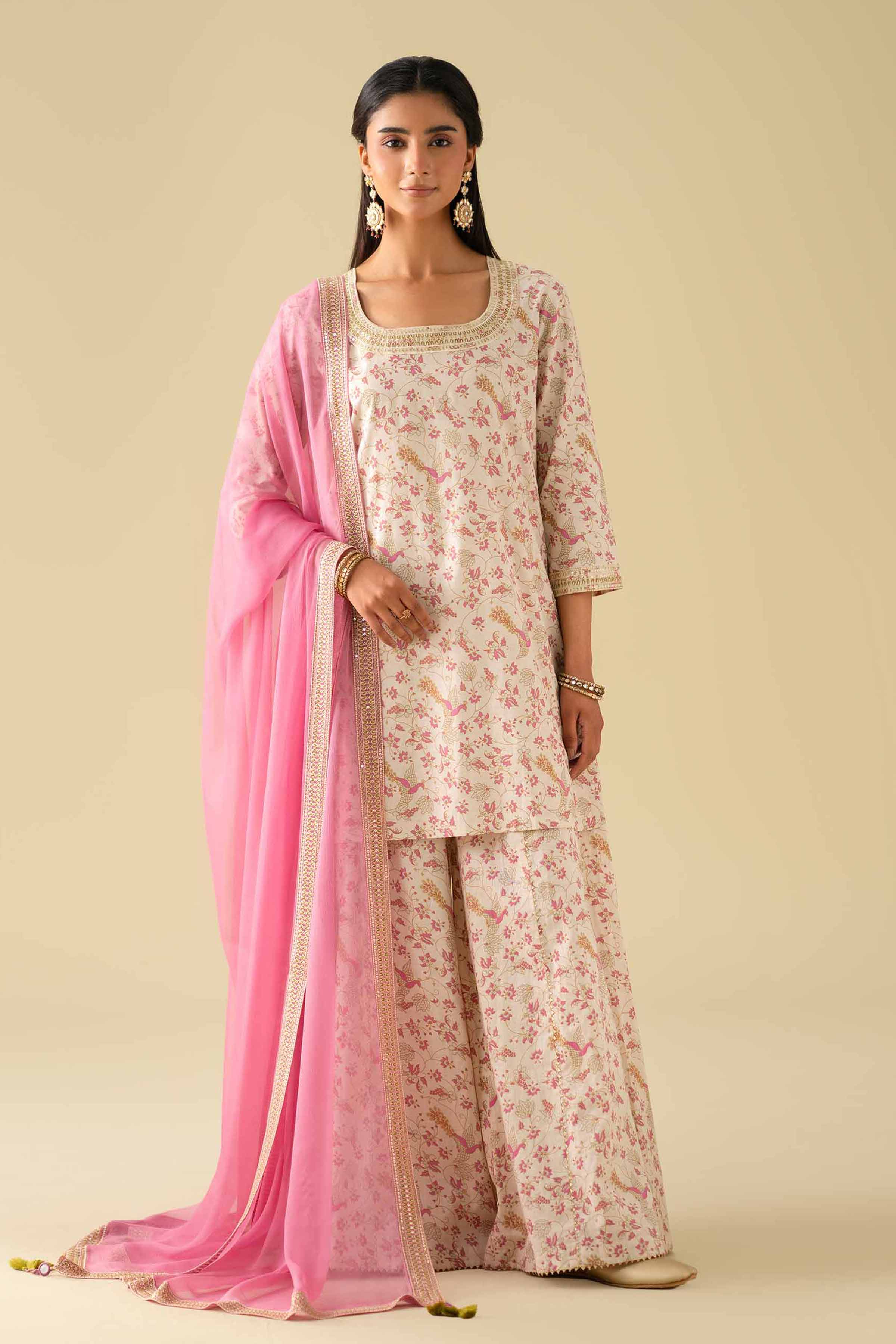 3 Piece - Printed Embroidered Suit - KFE26-117 - Image 5