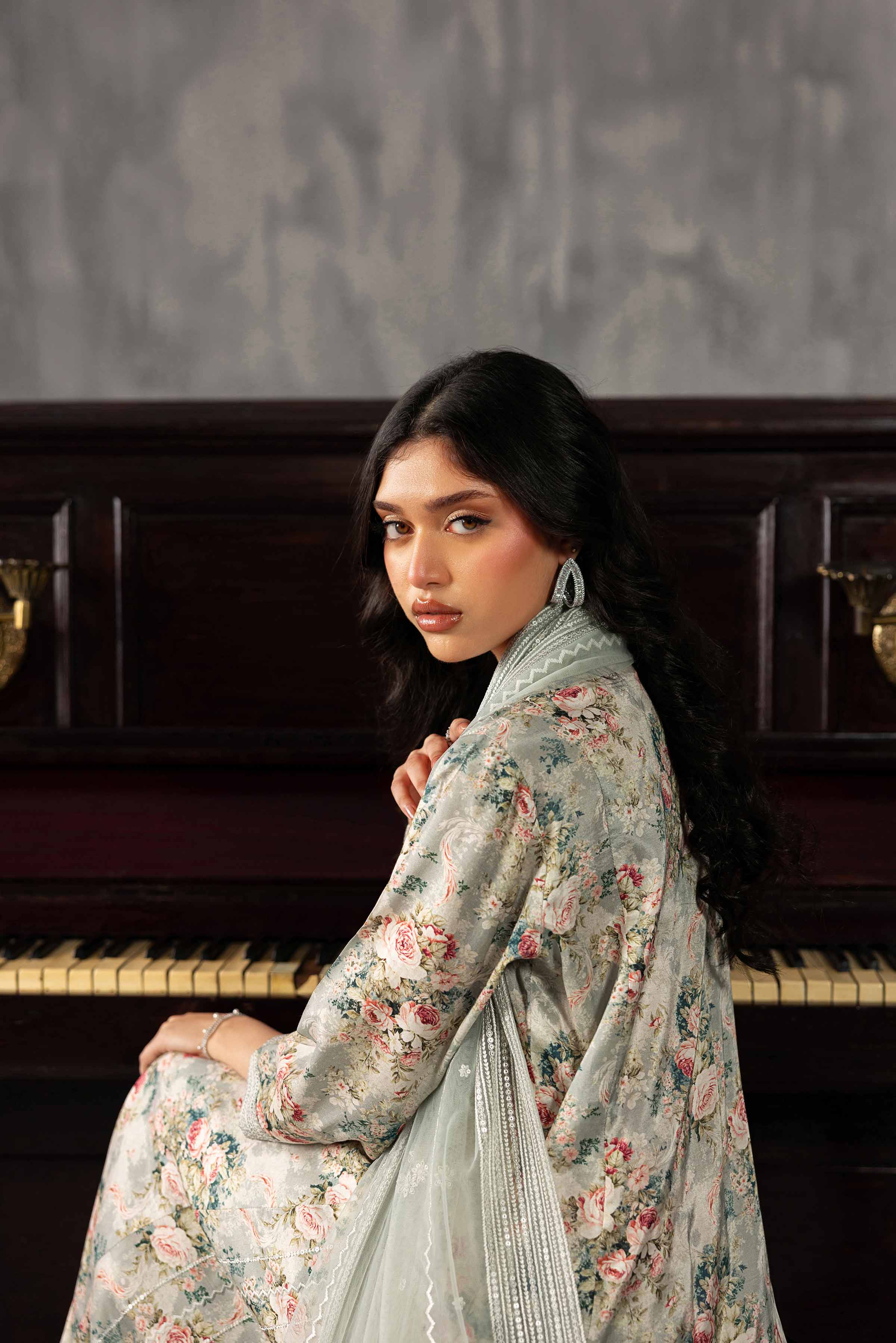 3 Piece - Printed Embroidered Suit - KFE26-130 - Image 6
