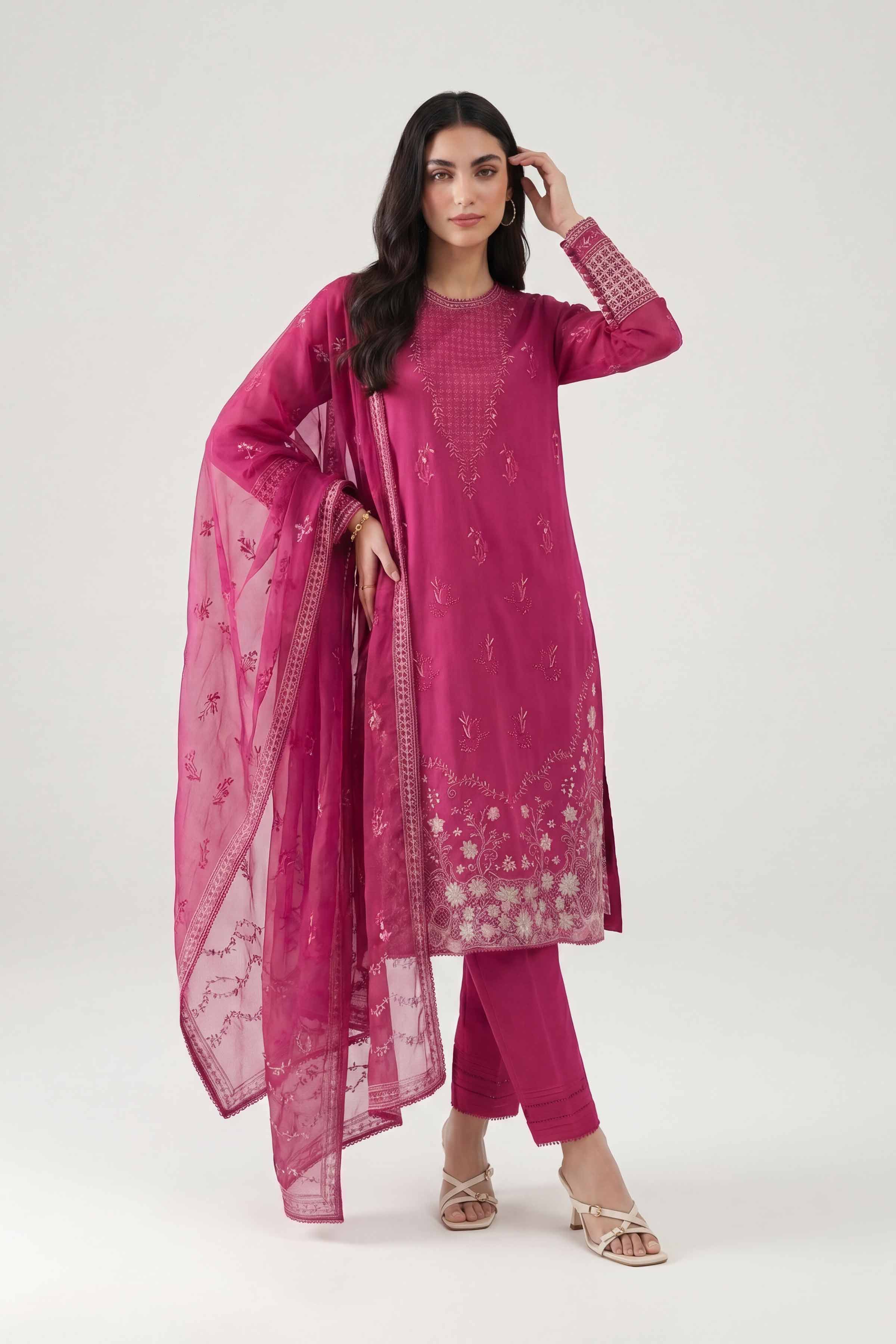 3 Piece - Embroidered Suit - KFE26-185 - Image 5