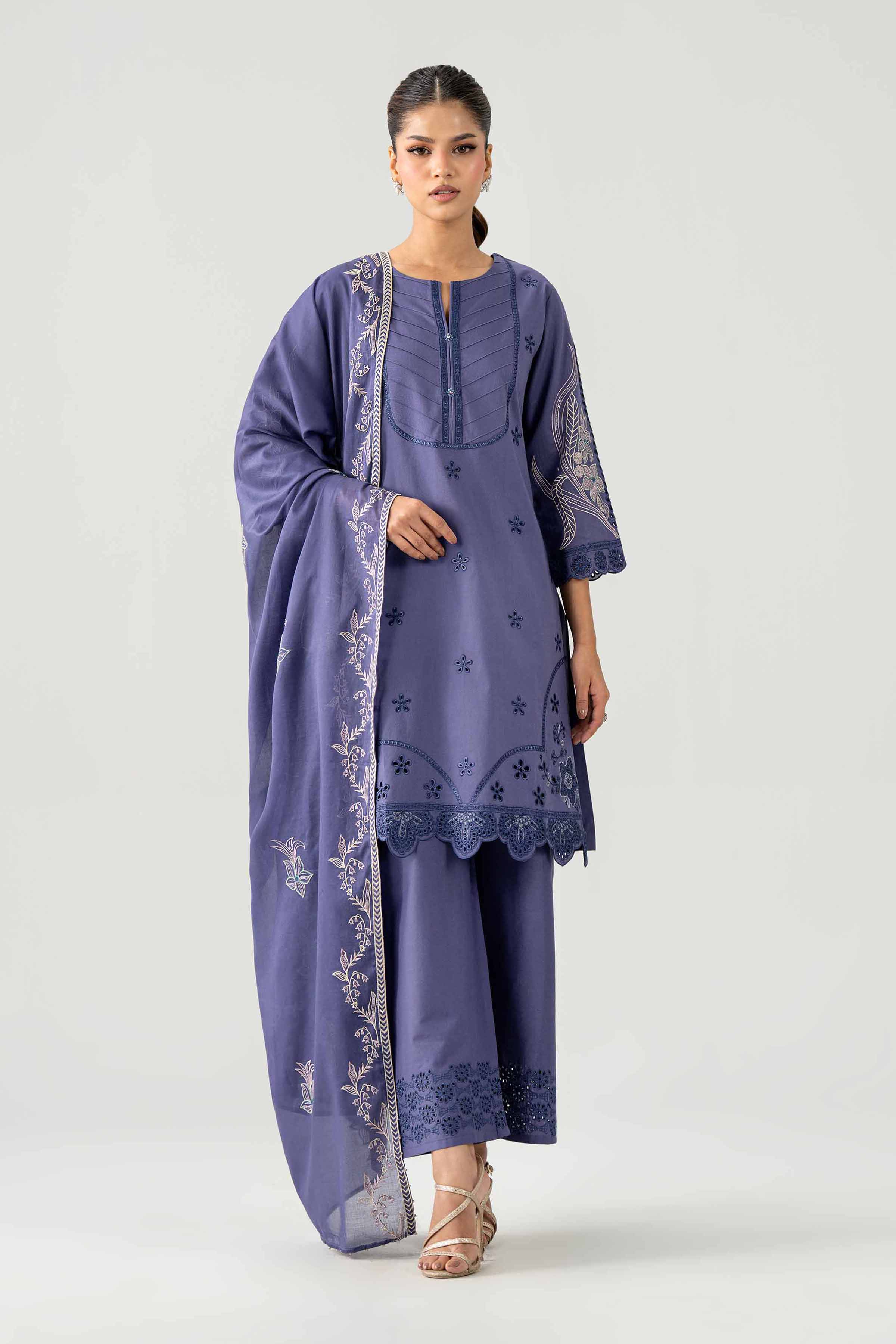 3 Piece - Embroidered Suit - KFE26-186 - Image 2