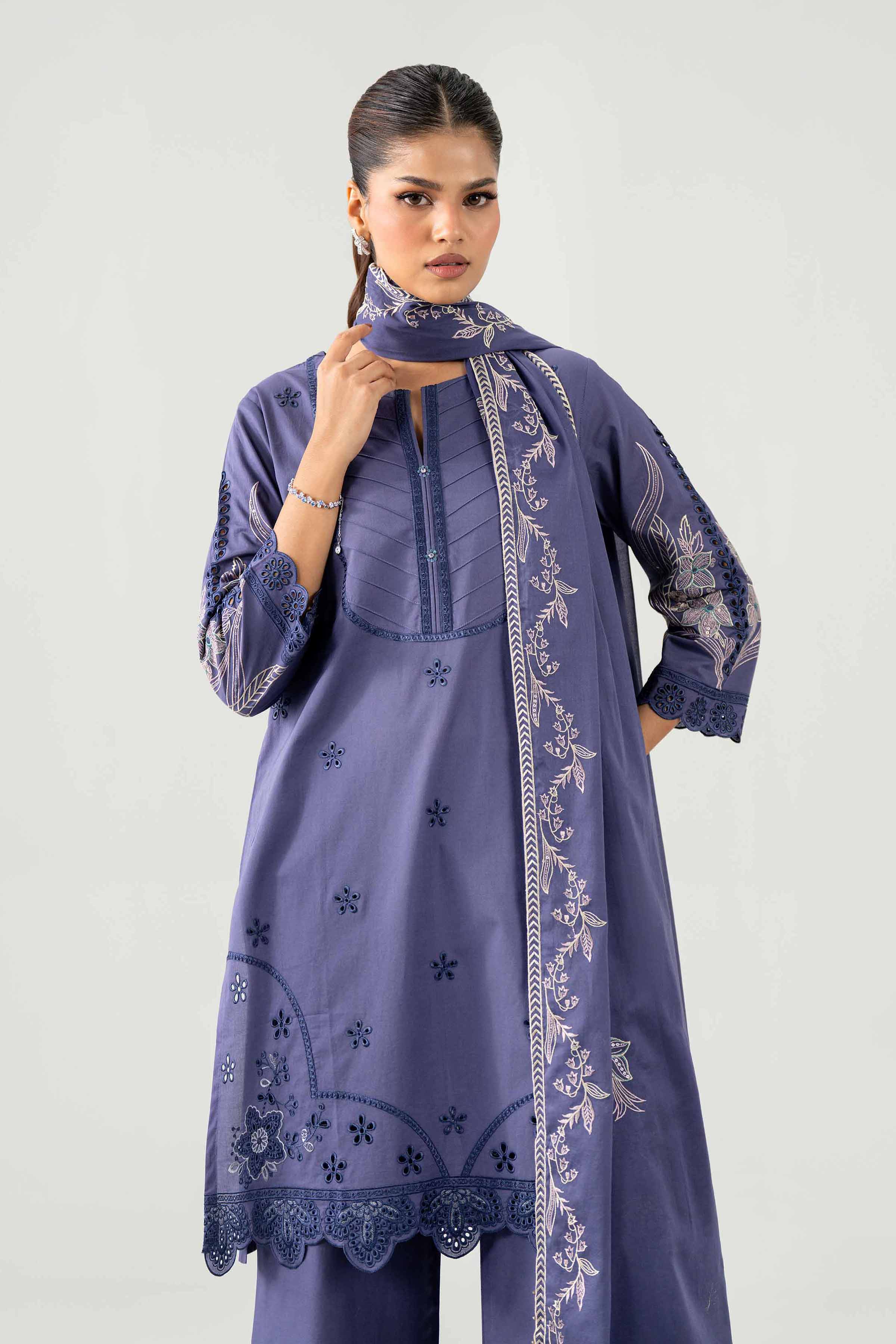 3 Piece - Embroidered Suit - KFE26-186 - Image 4