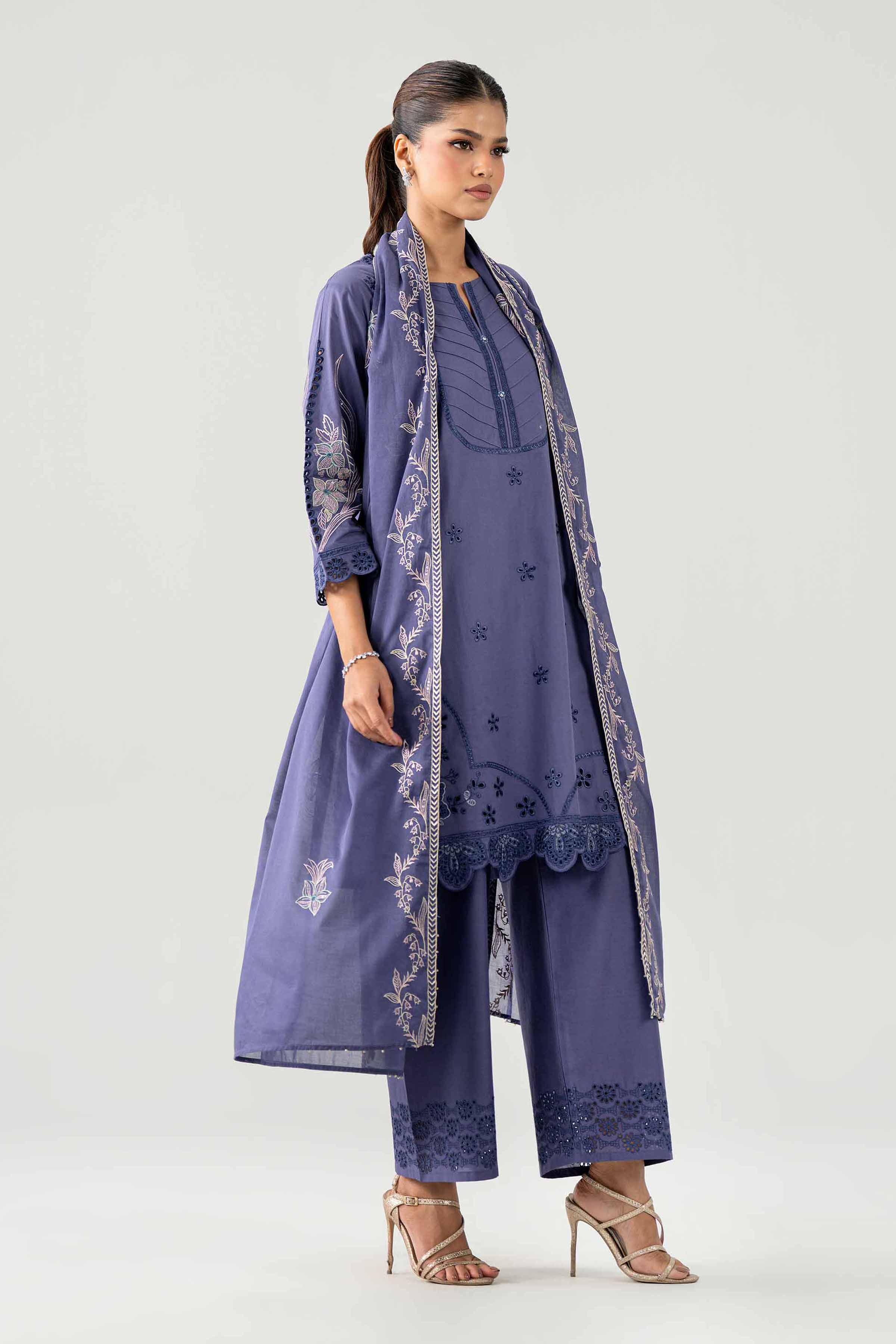 3 Piece - Embroidered Suit - KFE26-186 - Image 9