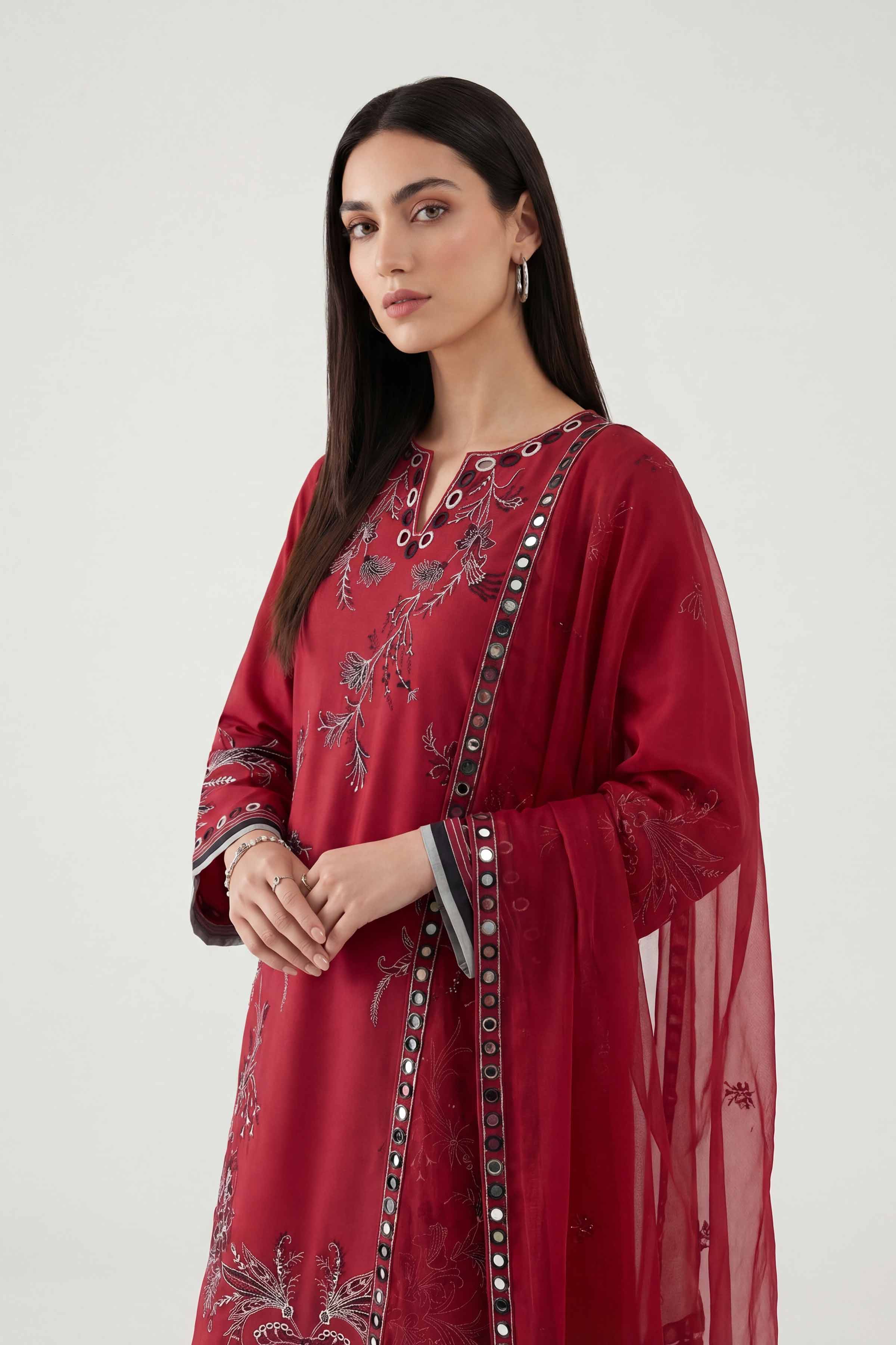 3 Piece - Embroidered Suit - KFE26-187 - Image 6