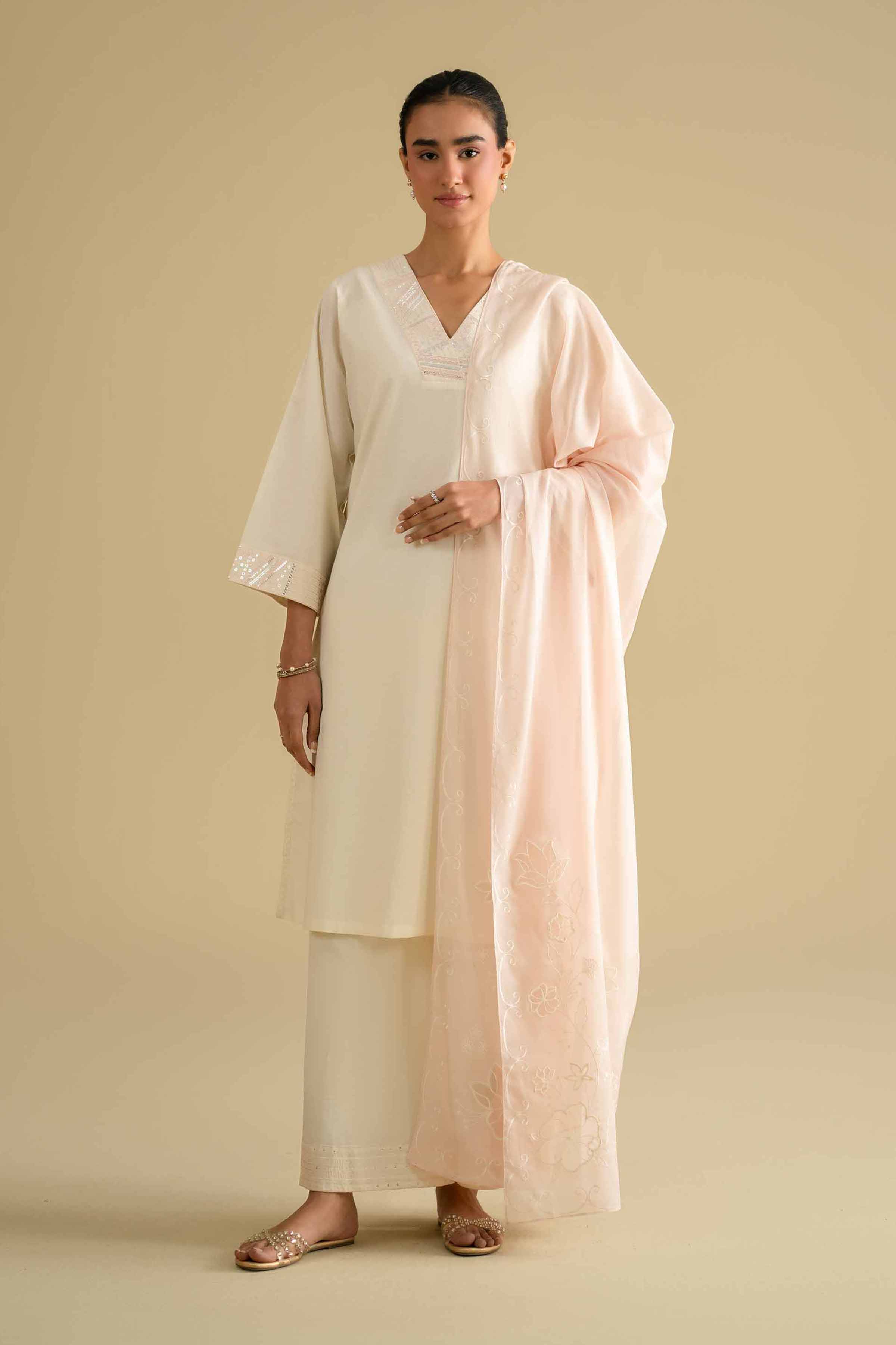 2 Piece - Embroidered Suit - KFE26-19 - Image 2