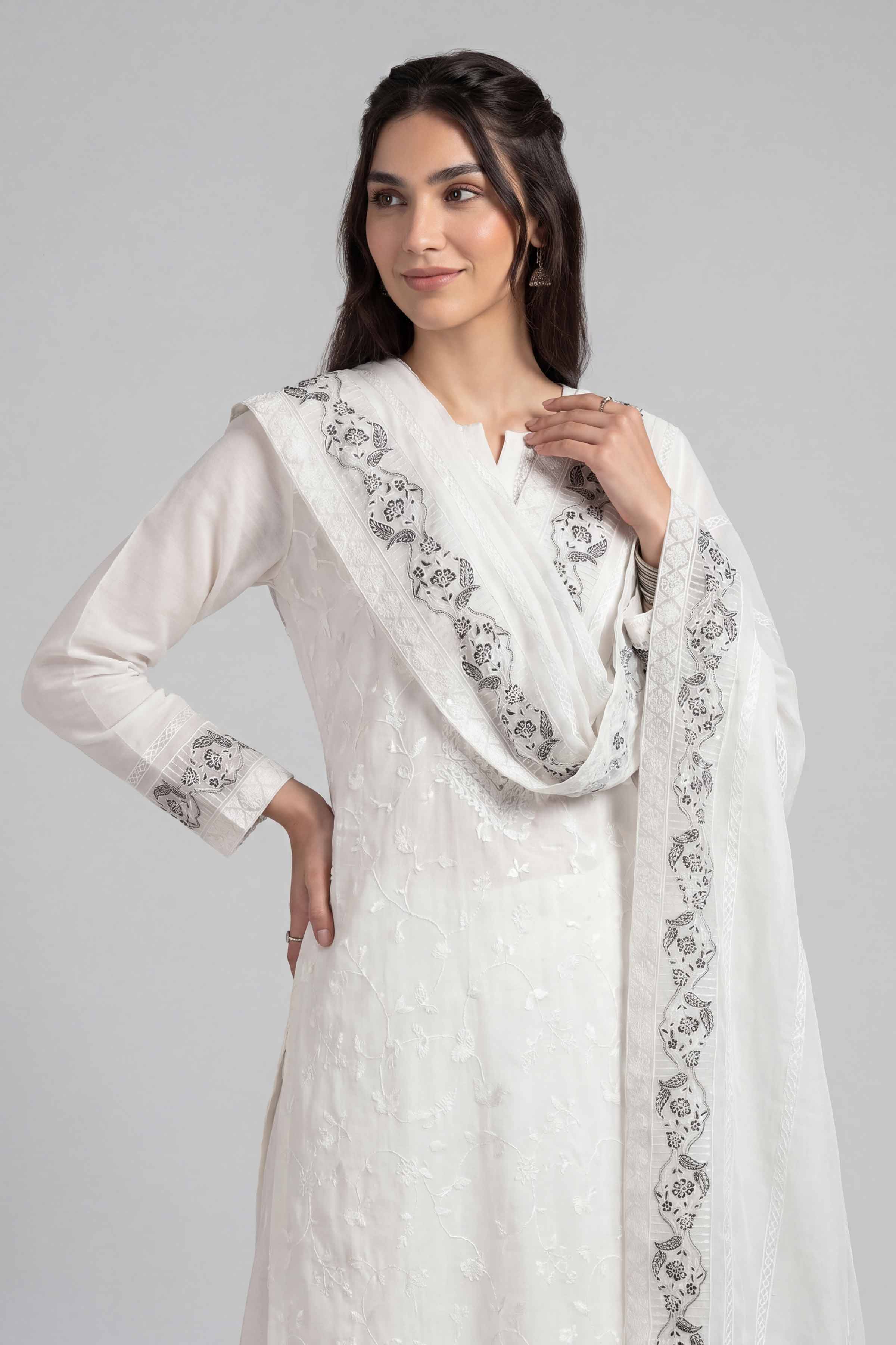 Embroidered Dupatta - KFE26-193 - Image 2