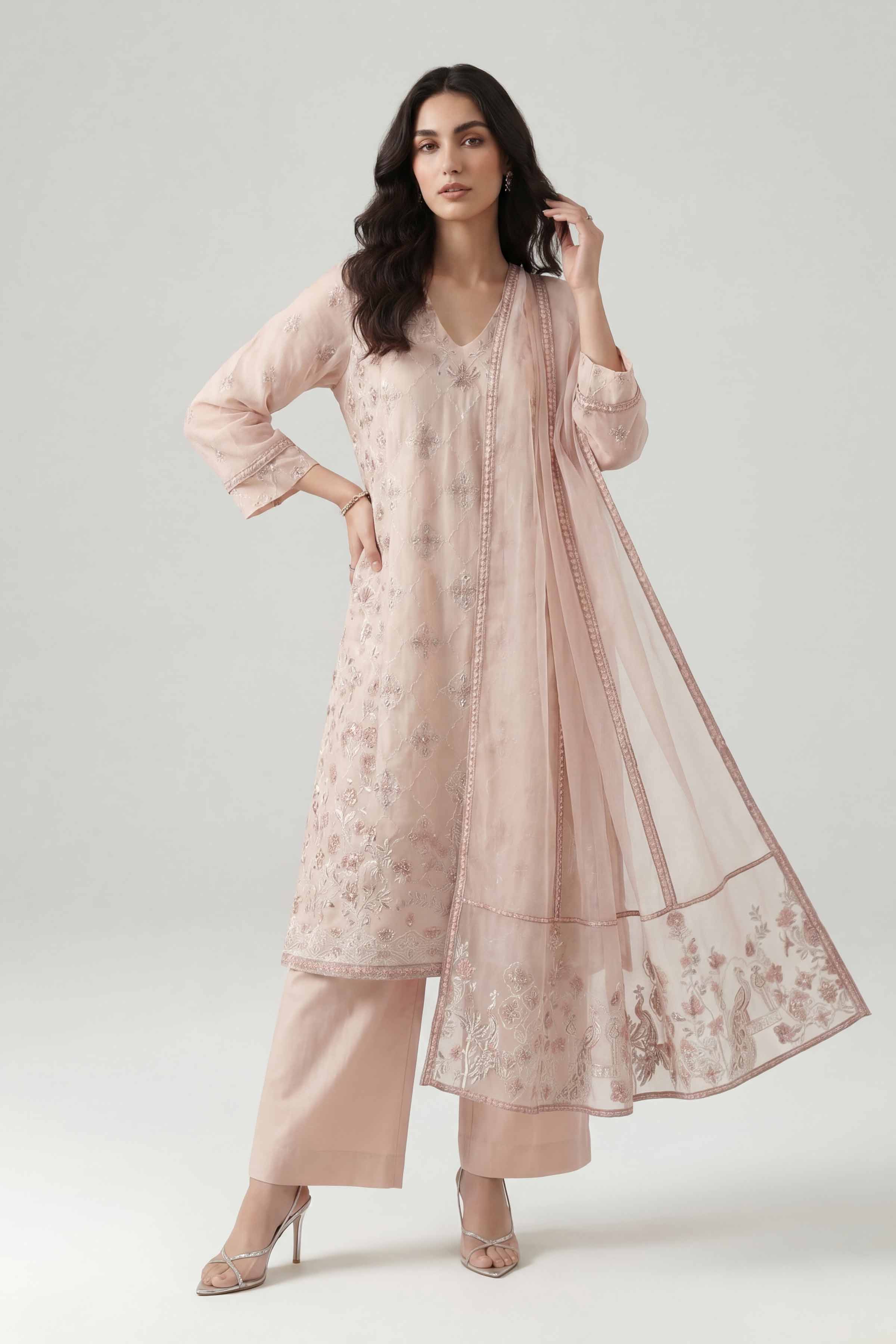 3 Piece - Embroidered Suit - KFE26-201 - Image 4