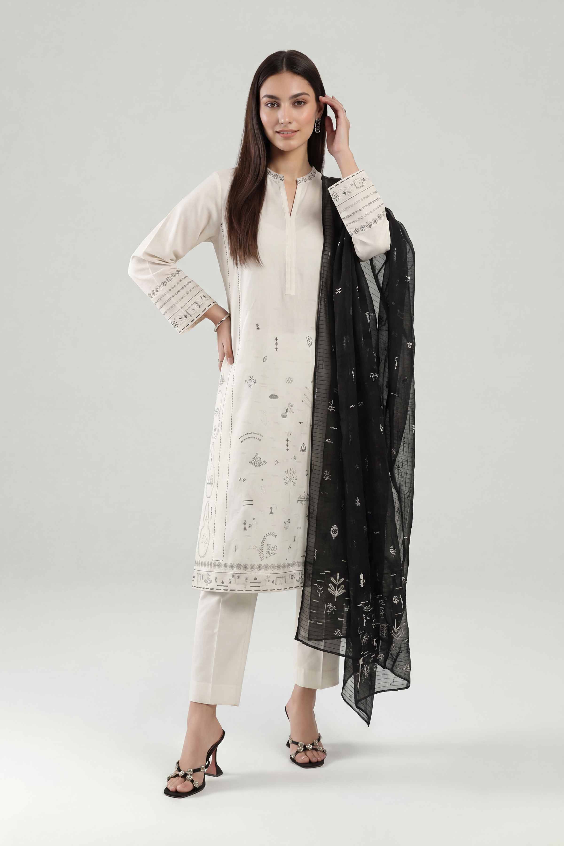 3 Piece - Embroidered Suit - KFE26-213 - Image 5