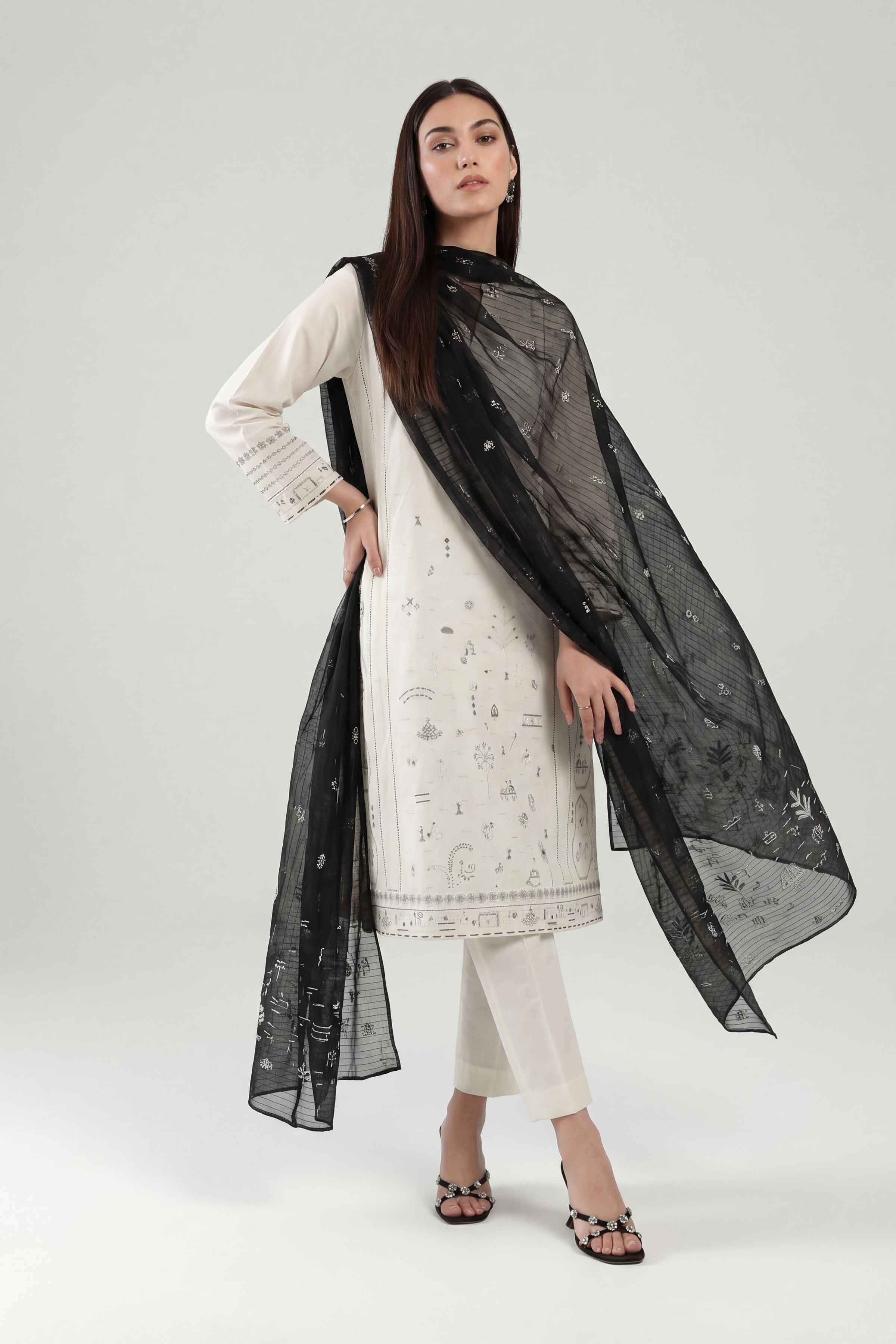 3 Piece - Embroidered Suit - KFE26-213 - Image 6