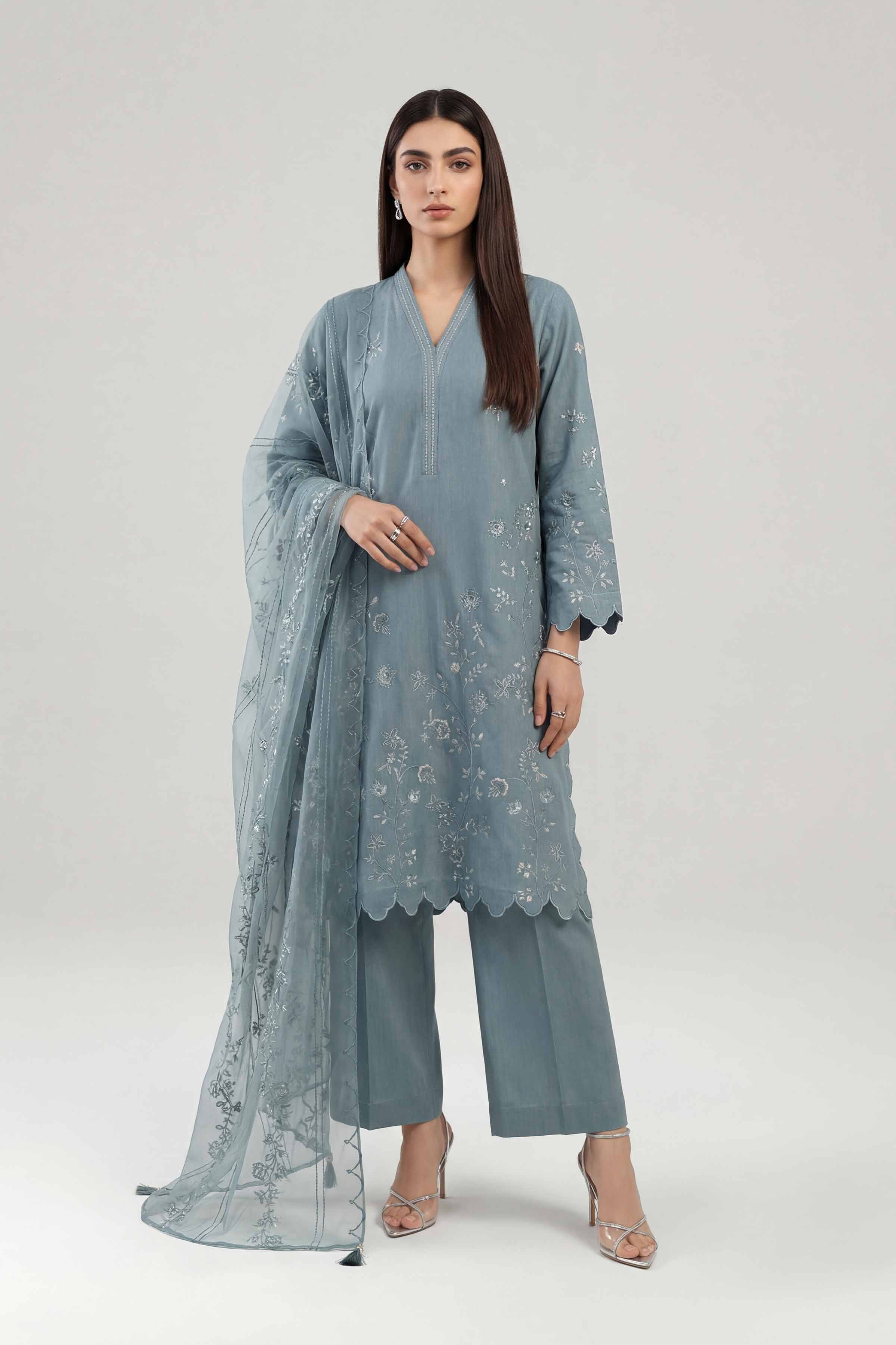 3 Piece - Embroidered Suit - KFE26-220 - Image 3