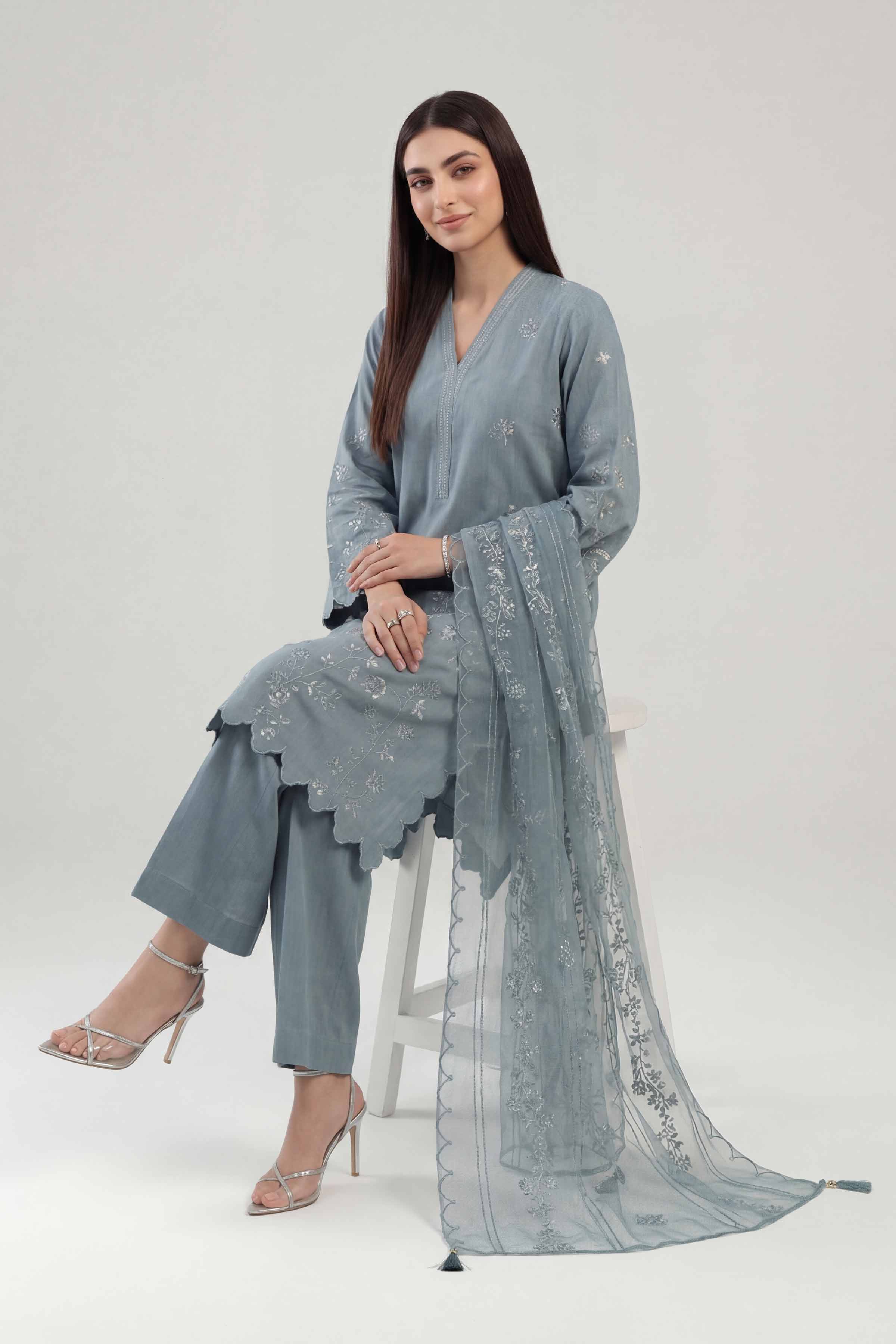 3 Piece - Embroidered Suit - KFE26-220 - Image 5