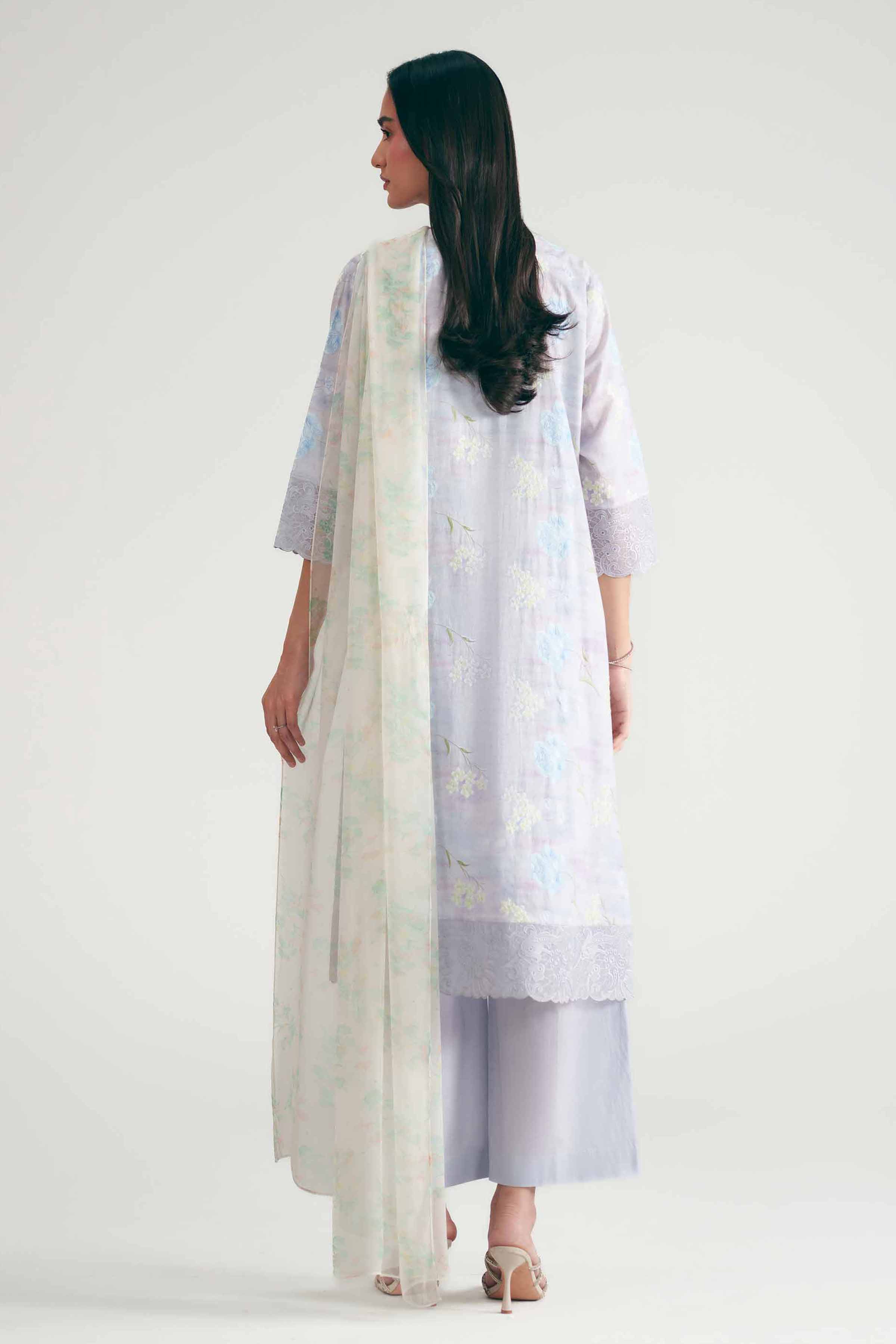 3 Piece - Printed Embroidered Suit - KFE26-226 - Image 3