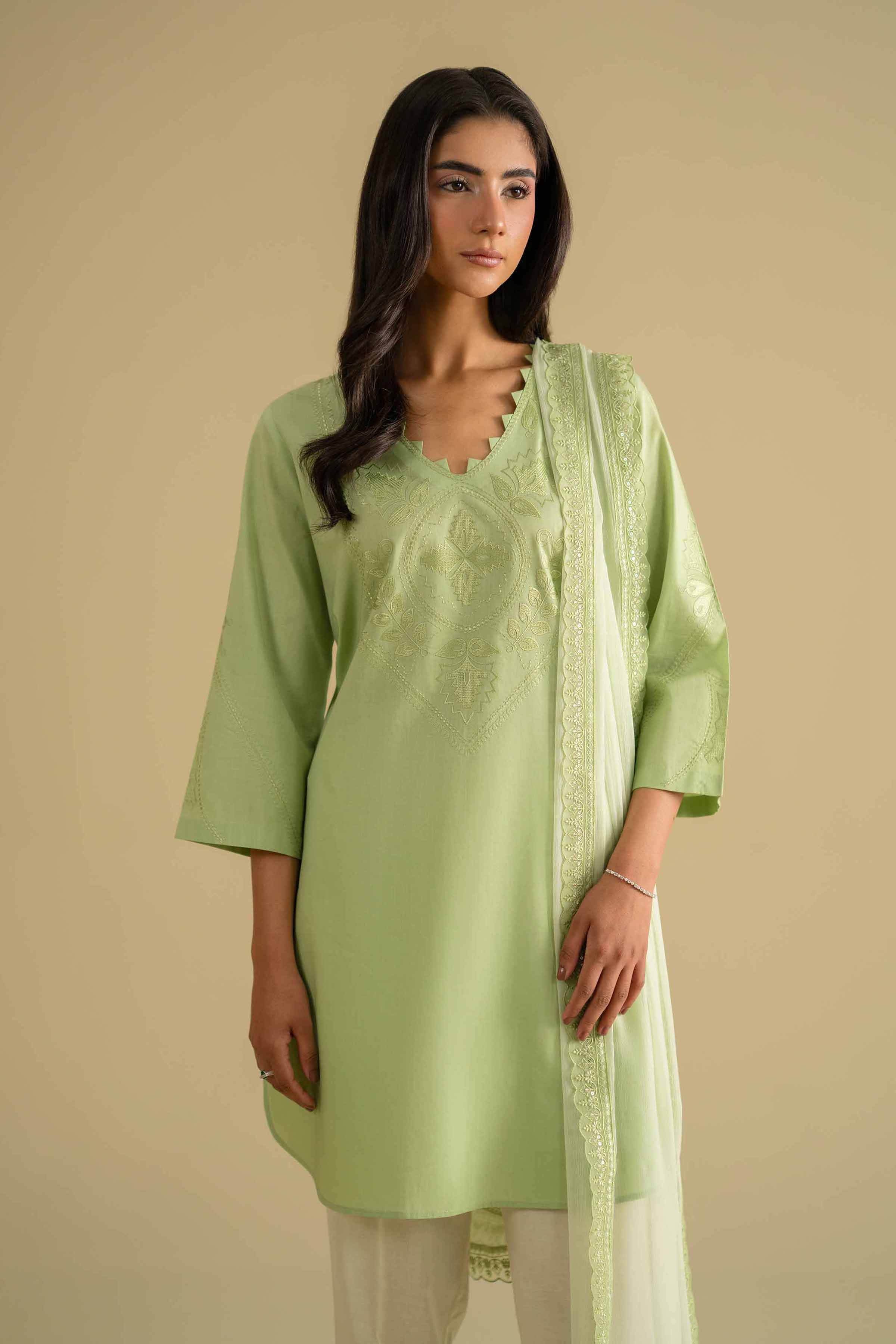 2 Piece - Embroidered Suit - KFE26-23 - Image 6