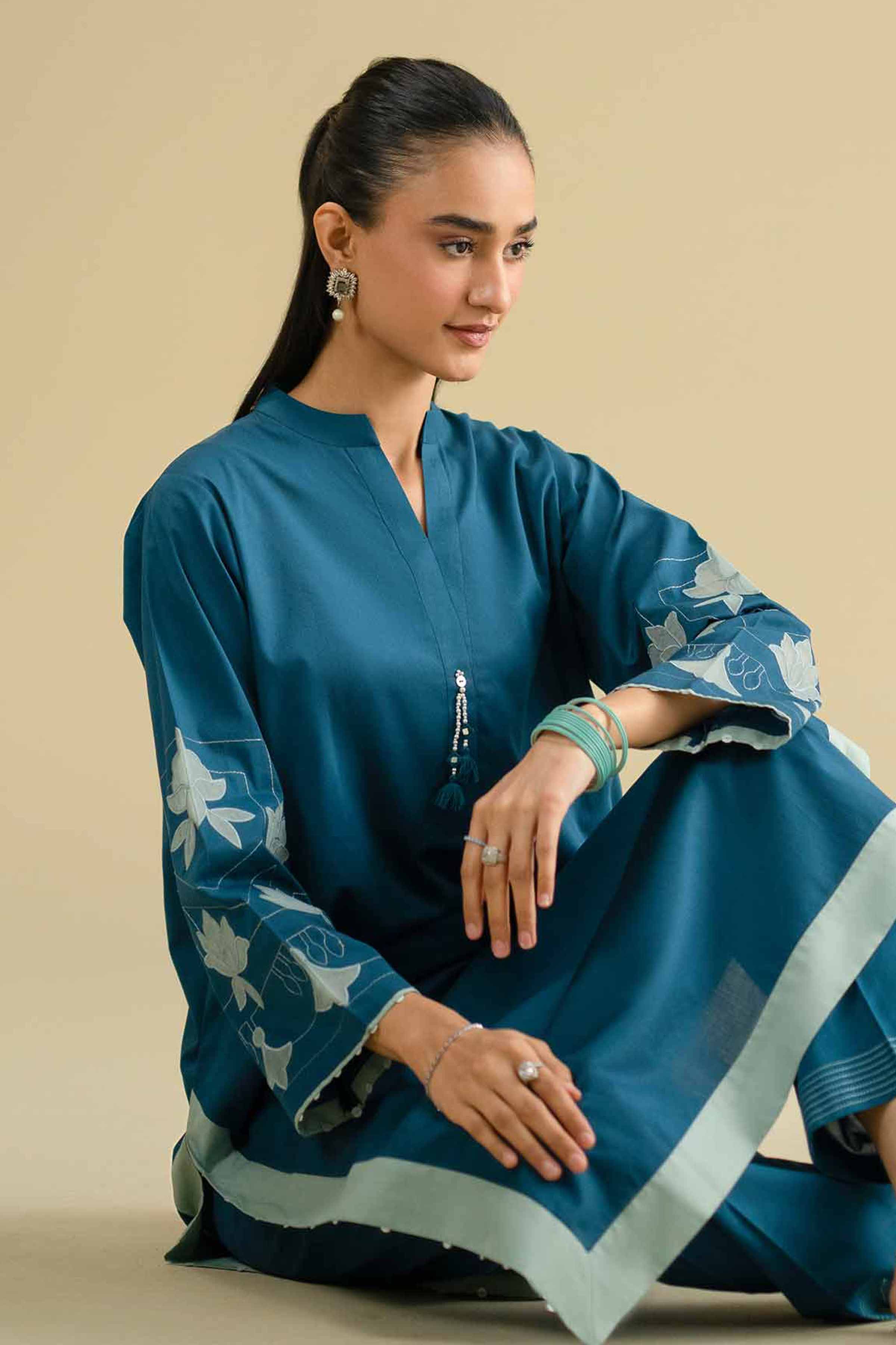2 Piece - Embroidered Suit - KFE26-45 - Image 5