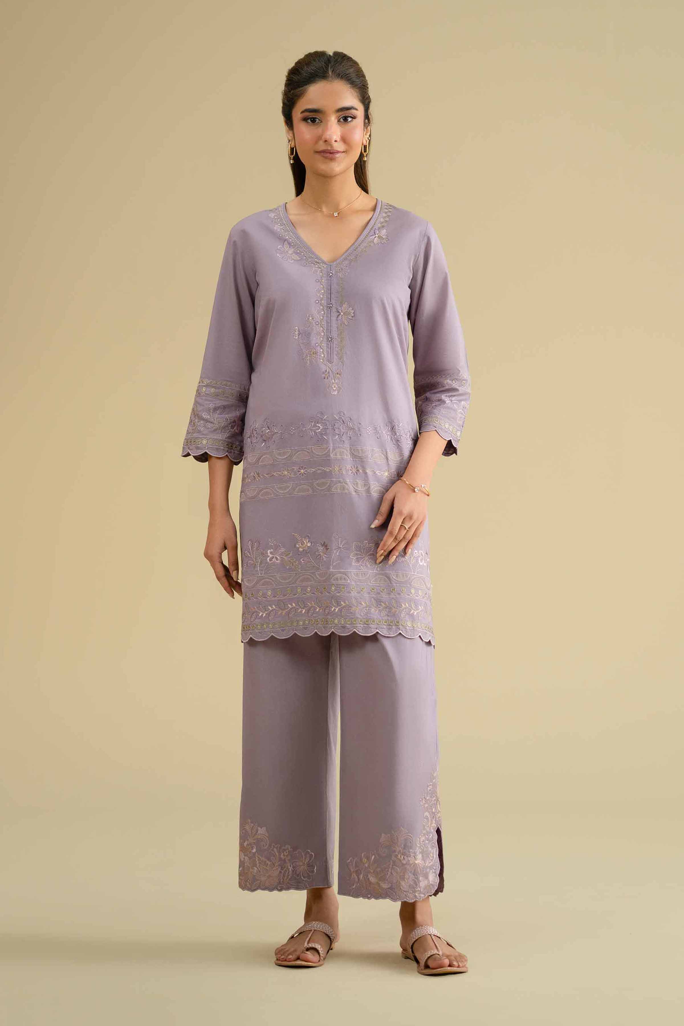 2 Piece - Embroidered Suit - KFE26-52 - Image 2