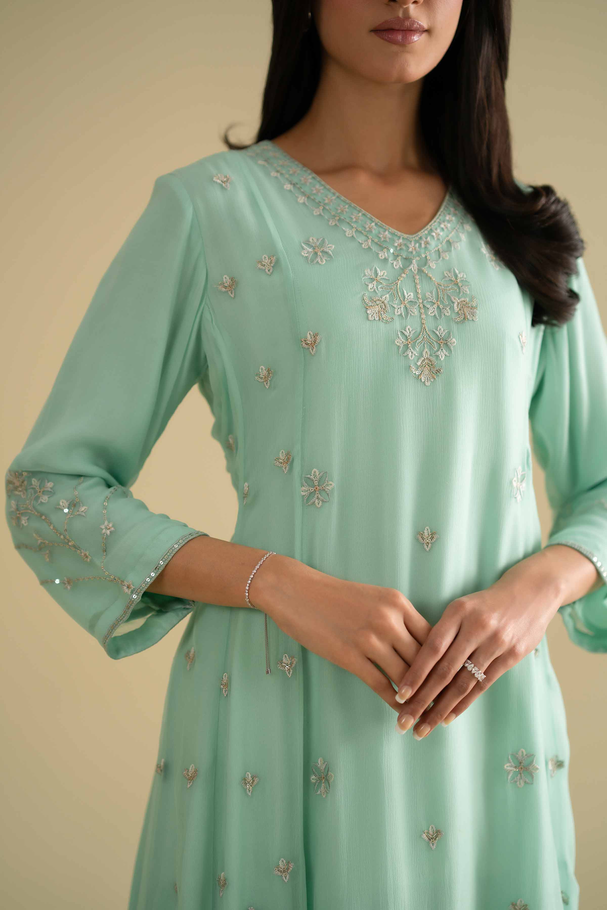 2 Piece - Embroidered Suit - KFE26-61 - Image 6