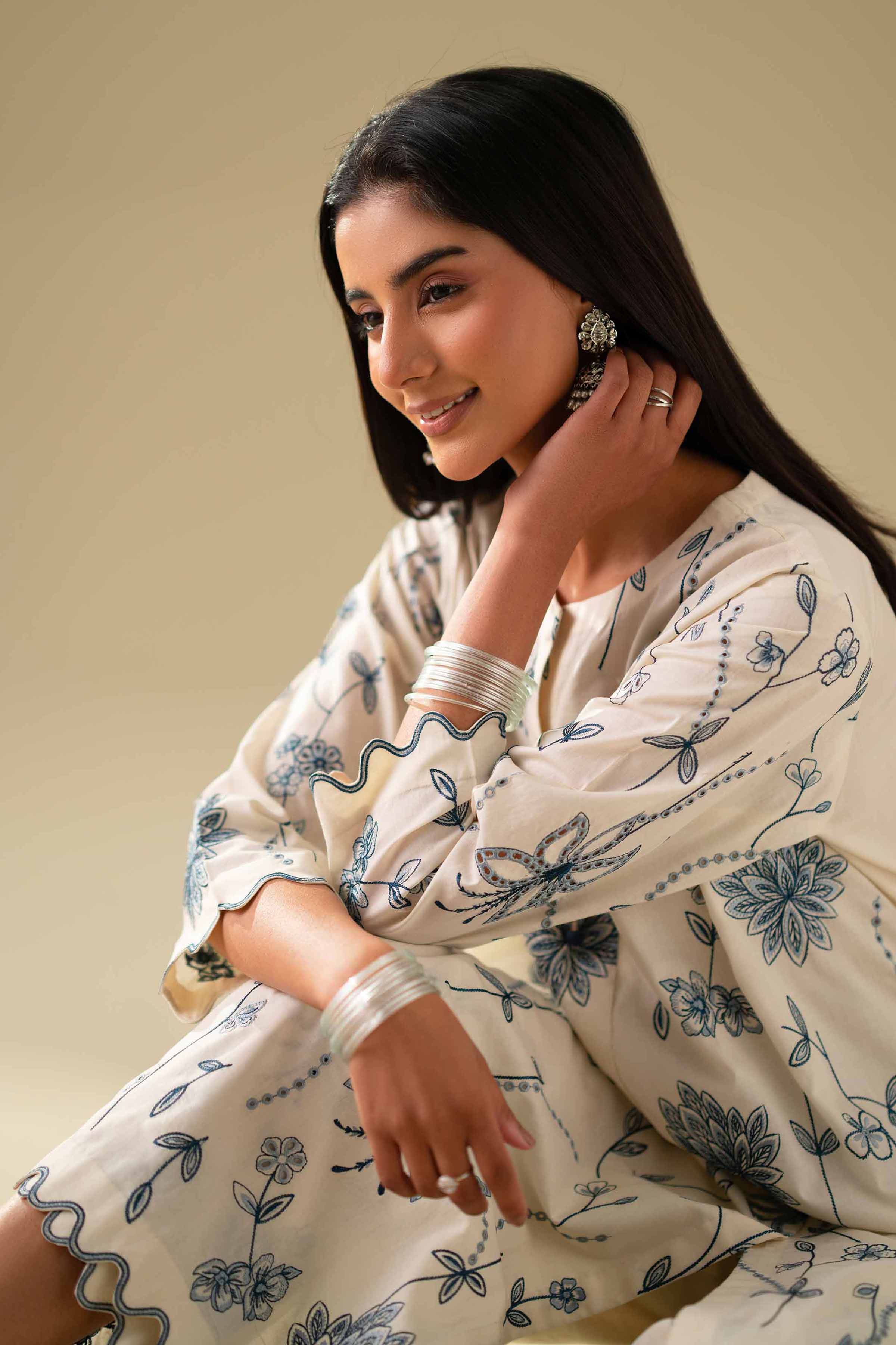 2 Piece - Embroidered Suit - KFE26-66 - Image 2