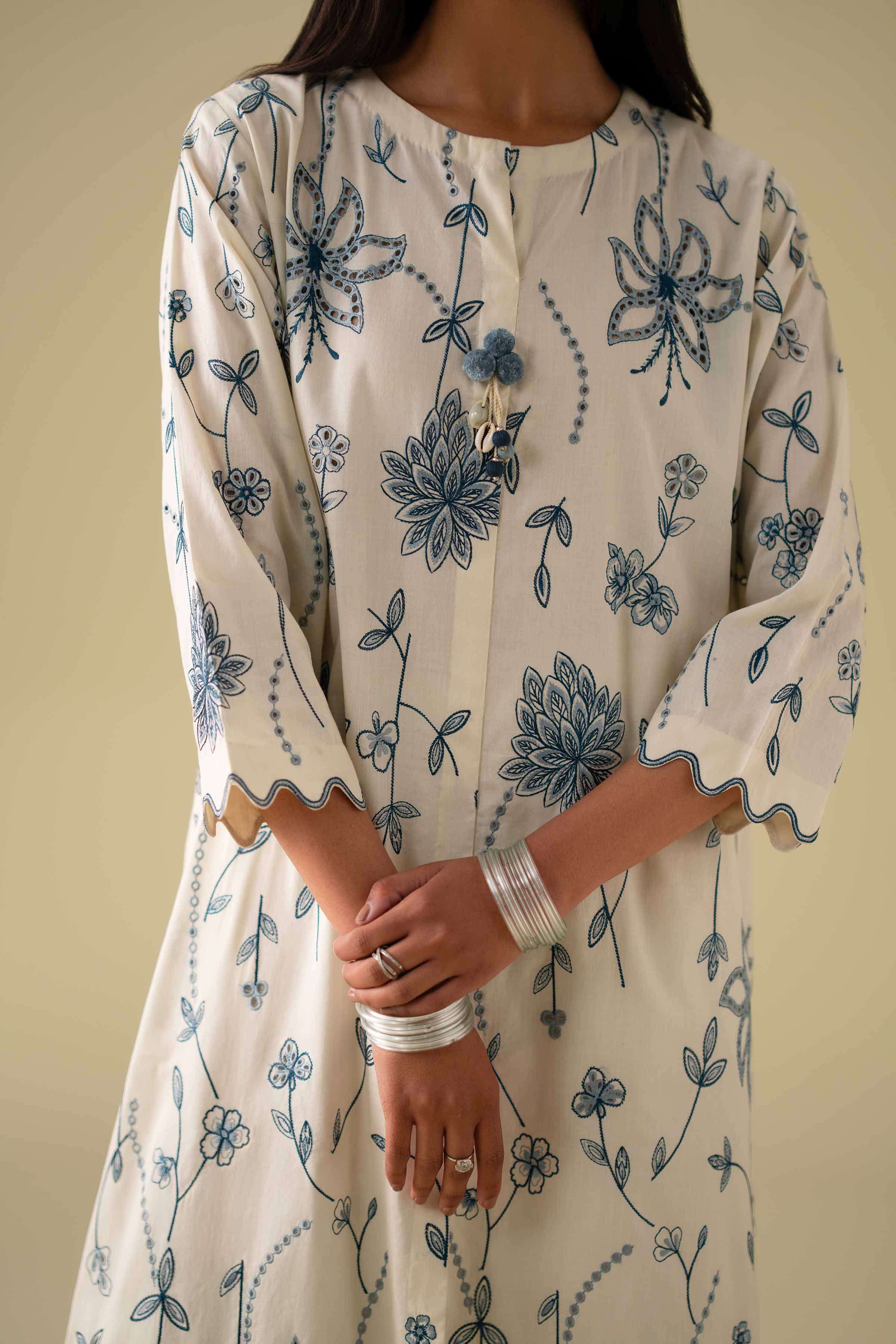 2 Piece - Embroidered Suit - KFE26-66 - Image 7