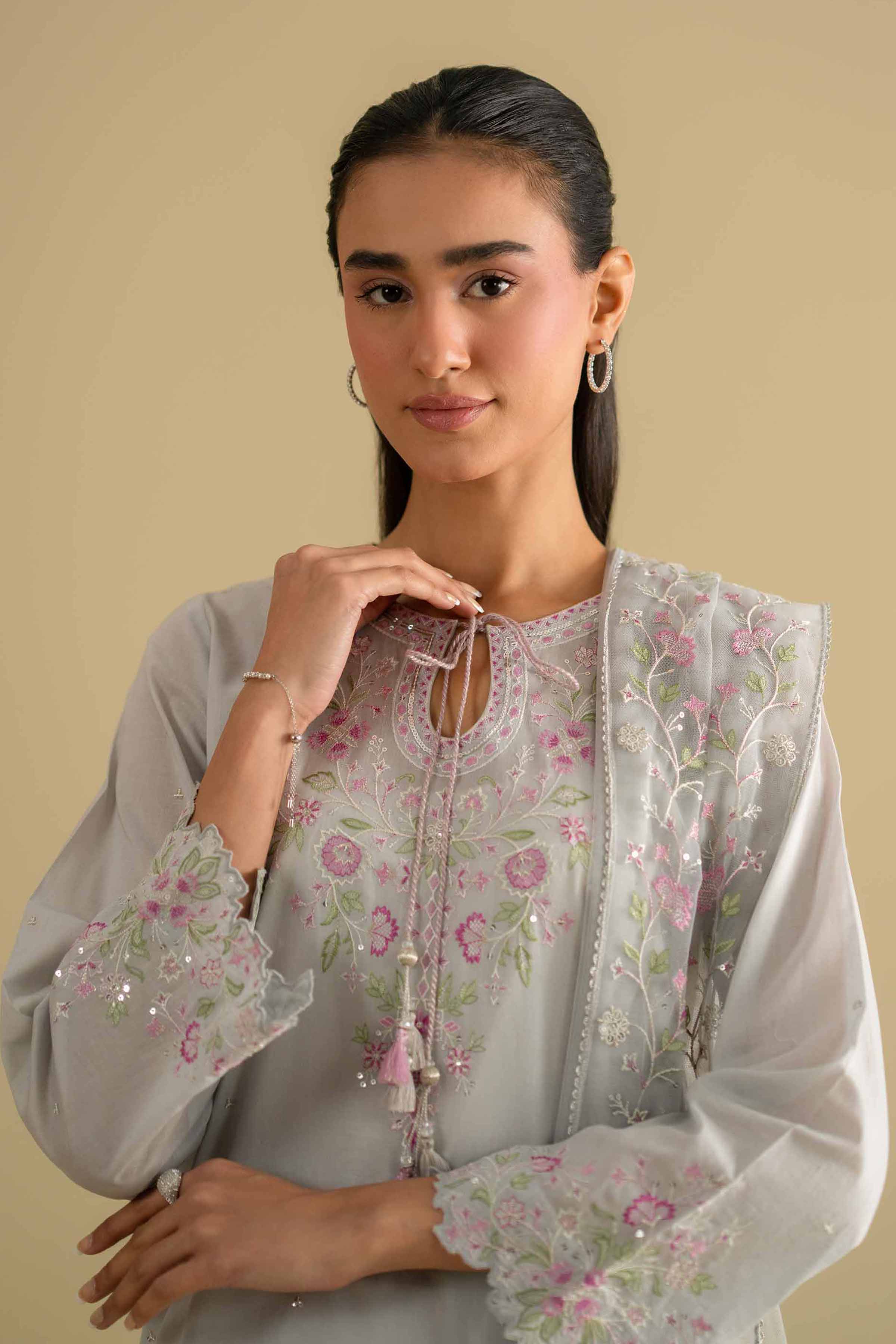 3 Piece - Embroidered Suit - KFE26-95 - Image 6