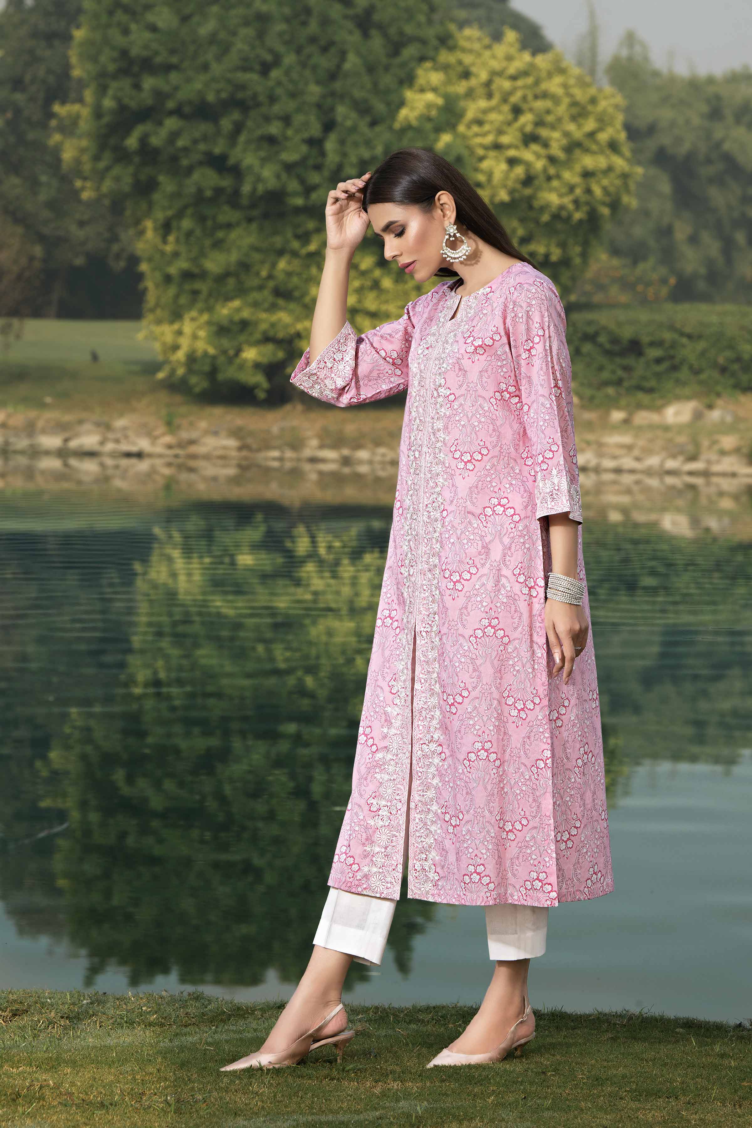 2 Piece - Printed Embroidered Suit - KFS24-27 - Image 3