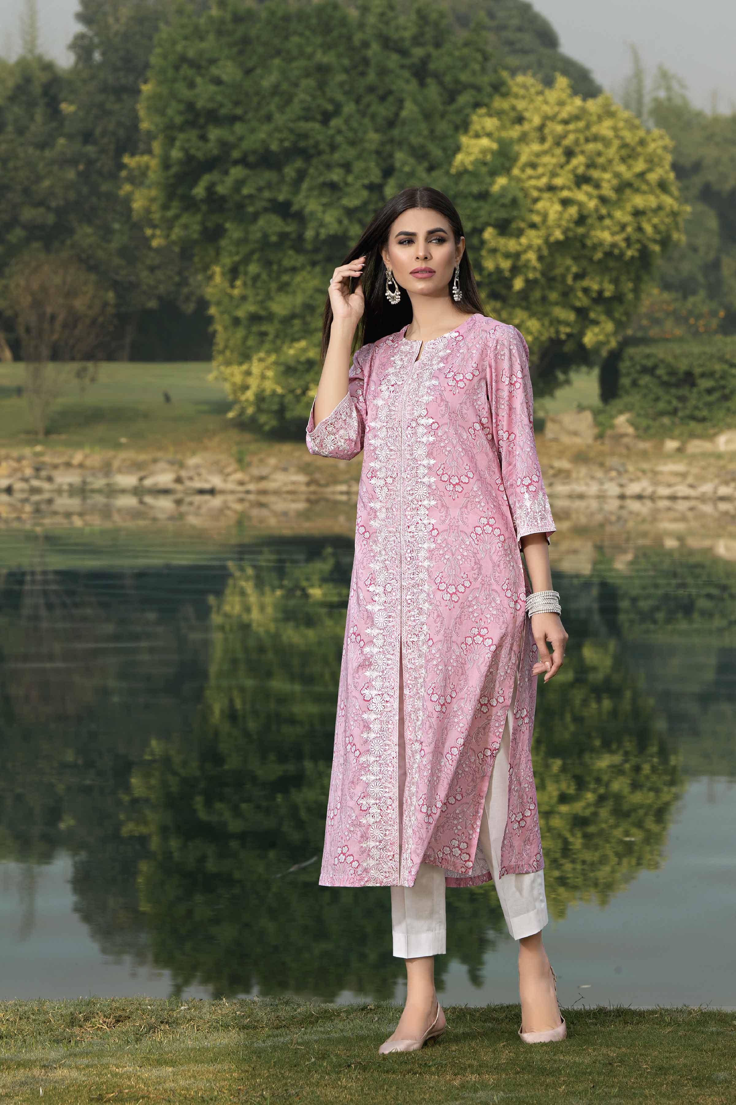 2 Piece - Printed Embroidered Suit - KFS24-27 - Image 4