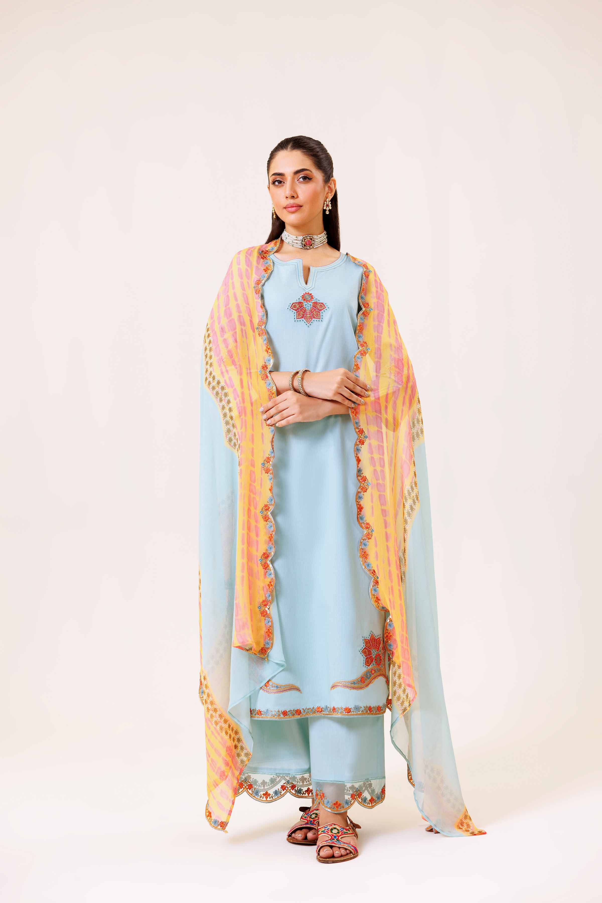3 Piece - Embroidered Suit - KFS24-80 - Image 4