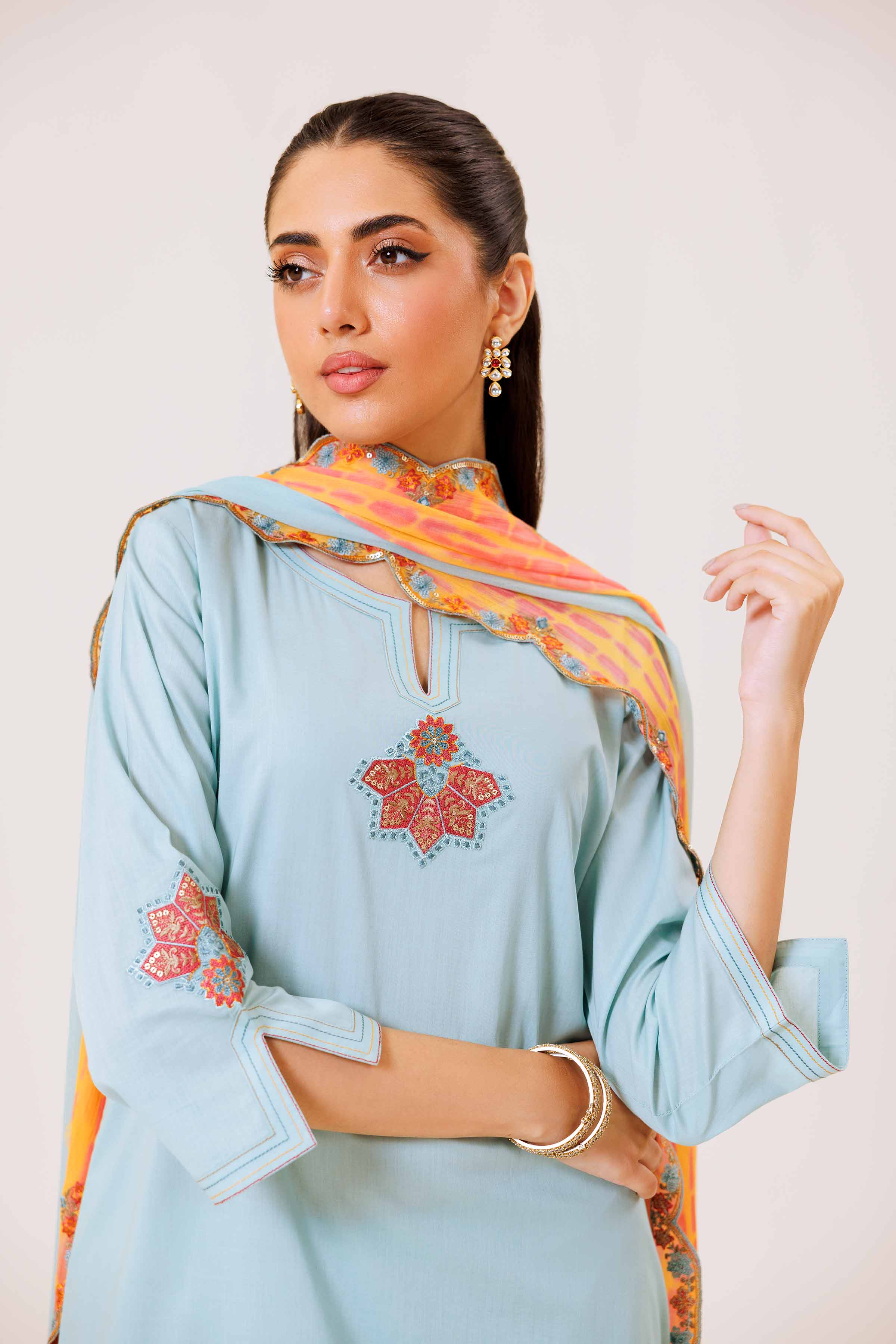 3 Piece - Embroidered Suit - KFS24-80 - Image 6