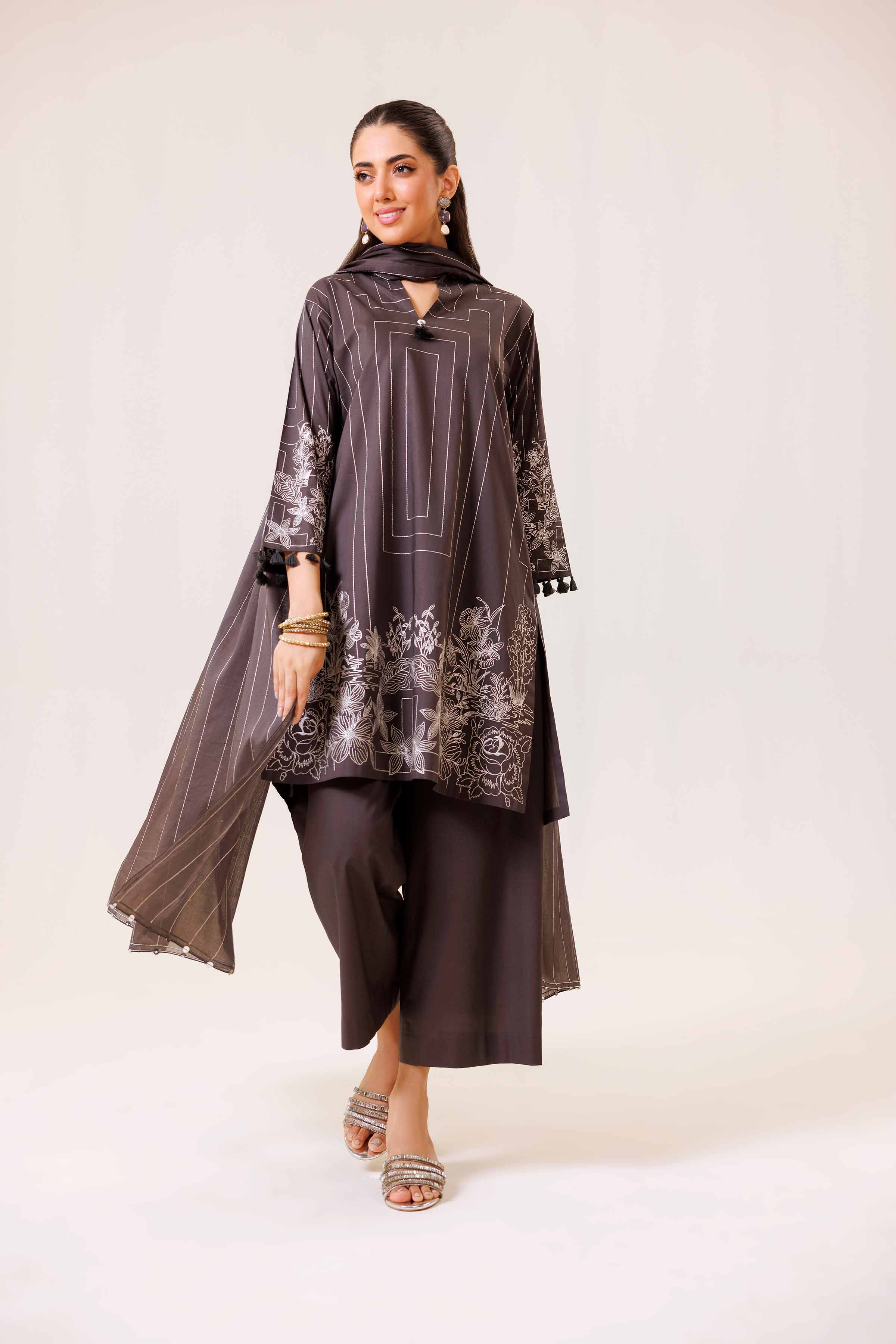 3 Piece - Embroidered Suit - KFS24-86 - Image 5