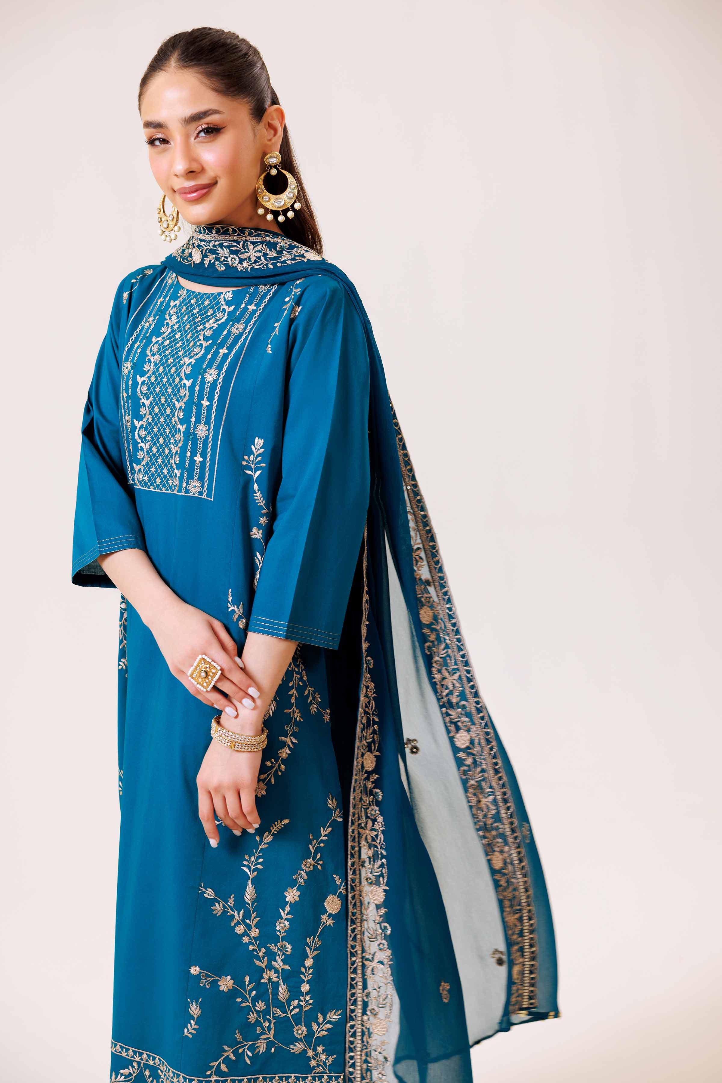3 Piece - Embroidered Suit - KFS24-89 - Image 6