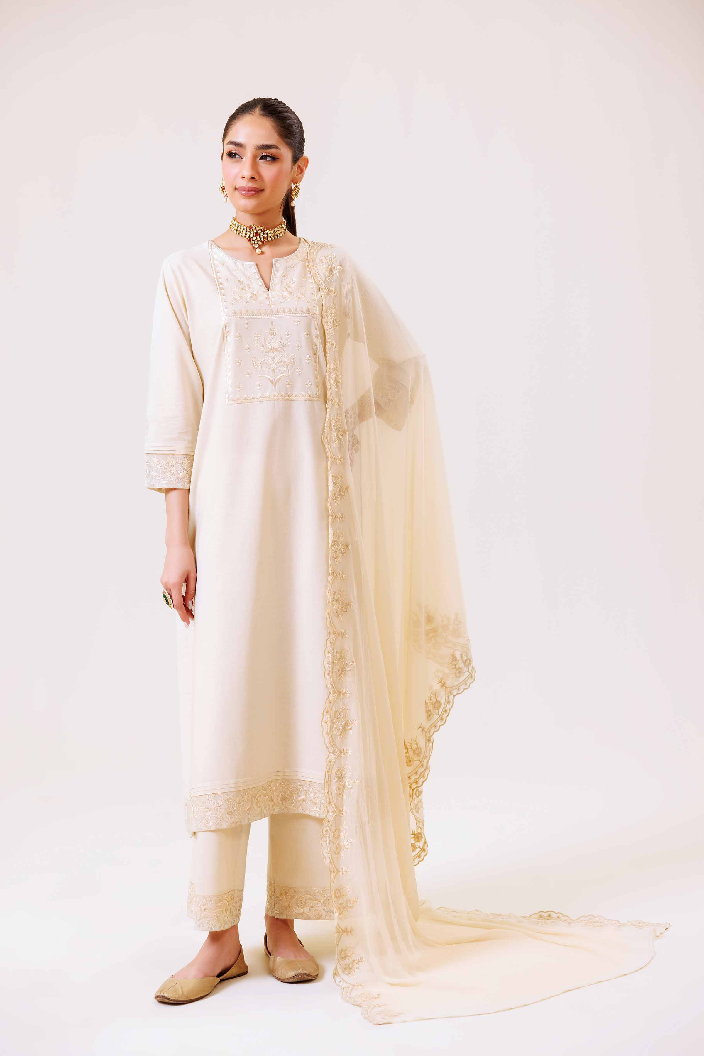 3 Piece - Embroidered Suit - KFS24-99 - Image 4