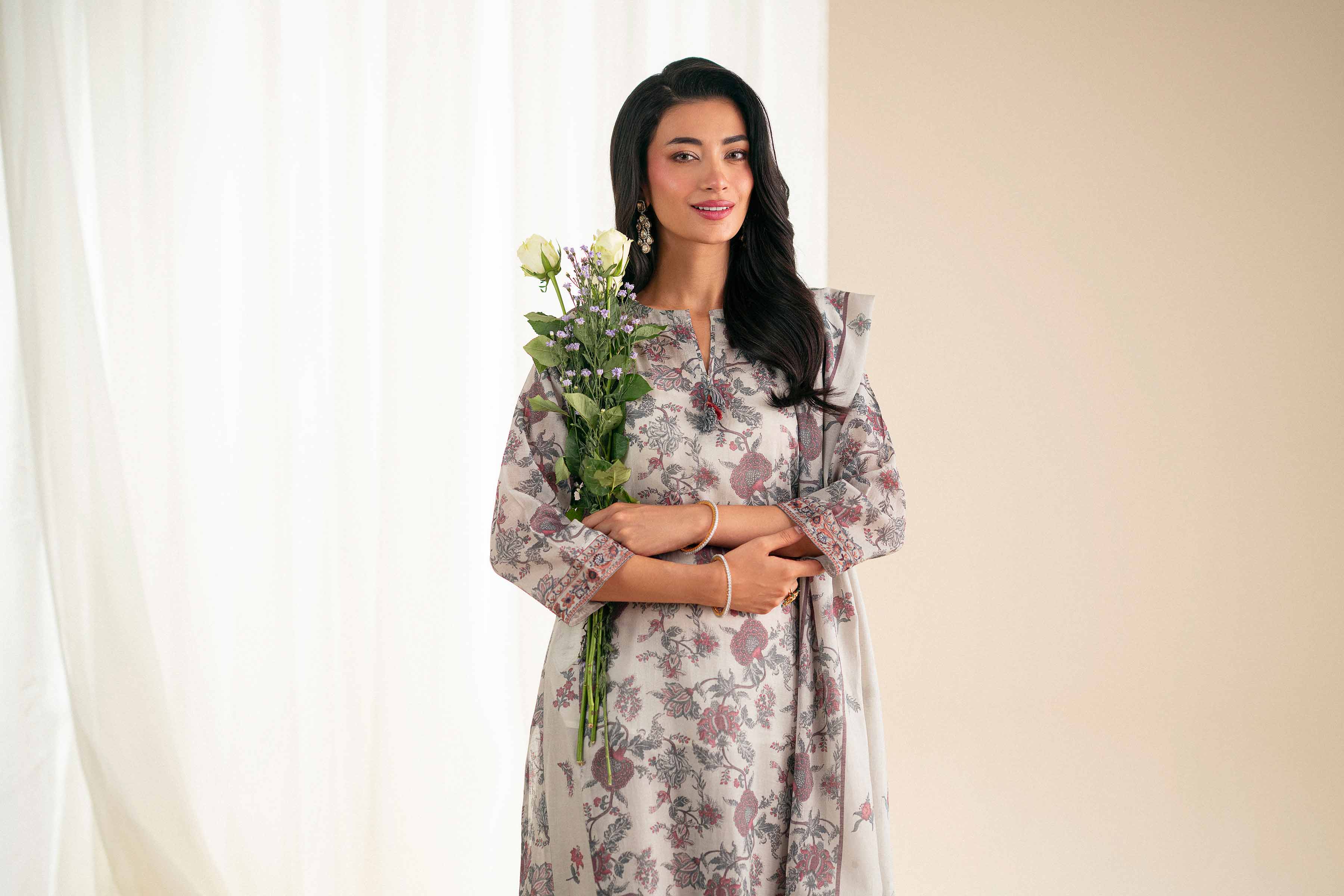 3 Piece - Printed Embroidered Suit - KFS25-115 - Image 12