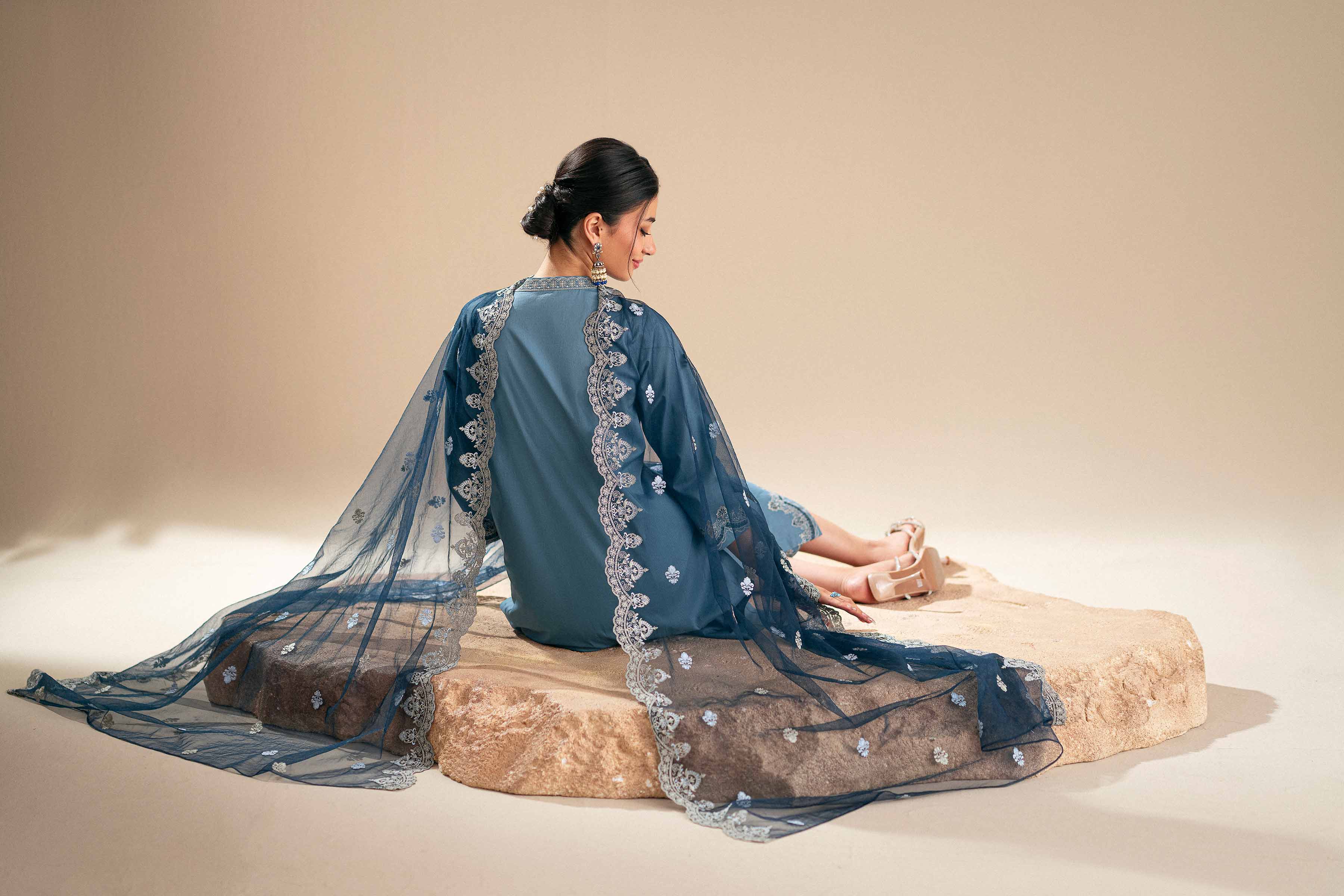 3 Piece - Embroidered Suit - KFS25-122 - Image 16
