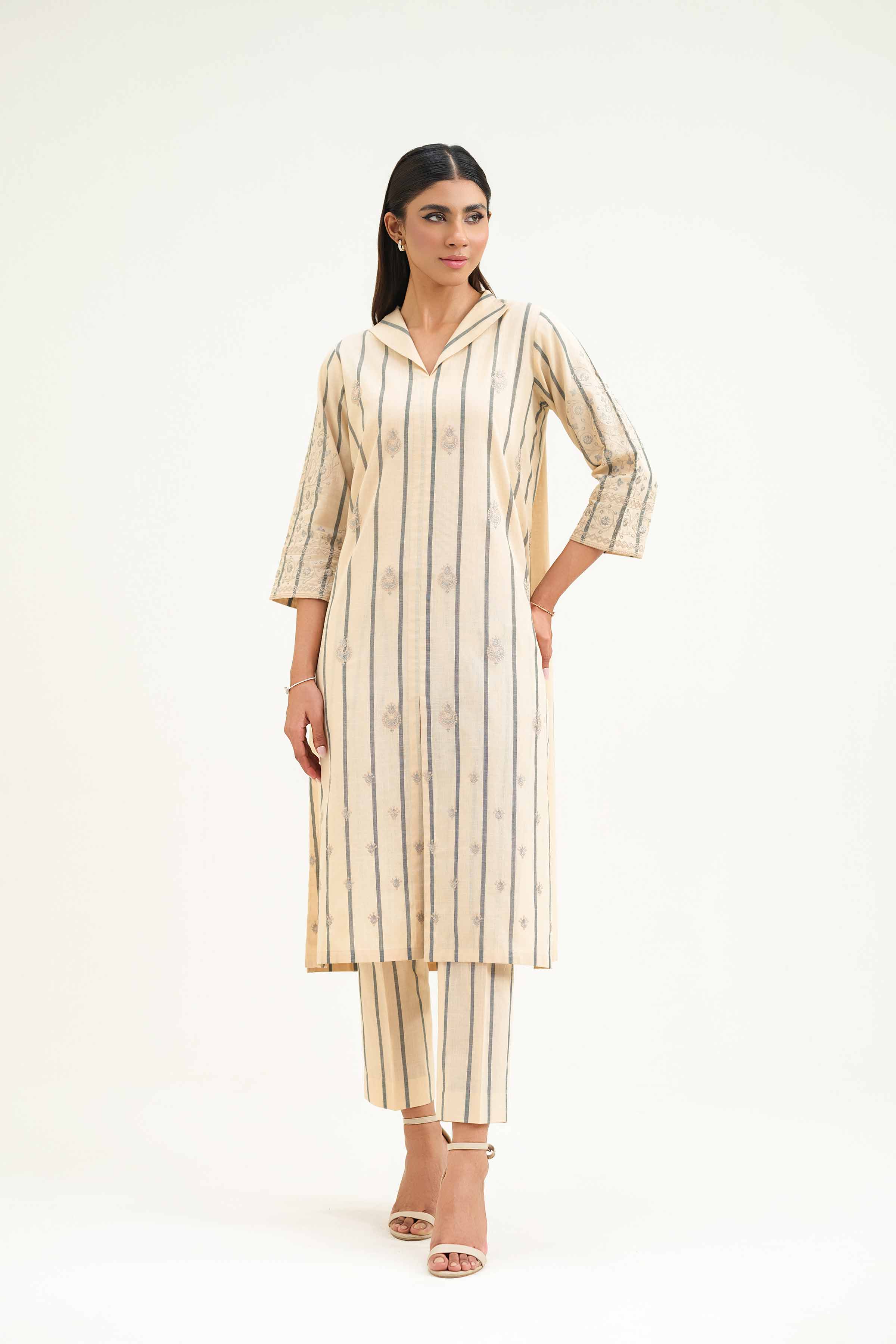 2 Piece - Embroidered Suit - KFS25-27 - Image 5