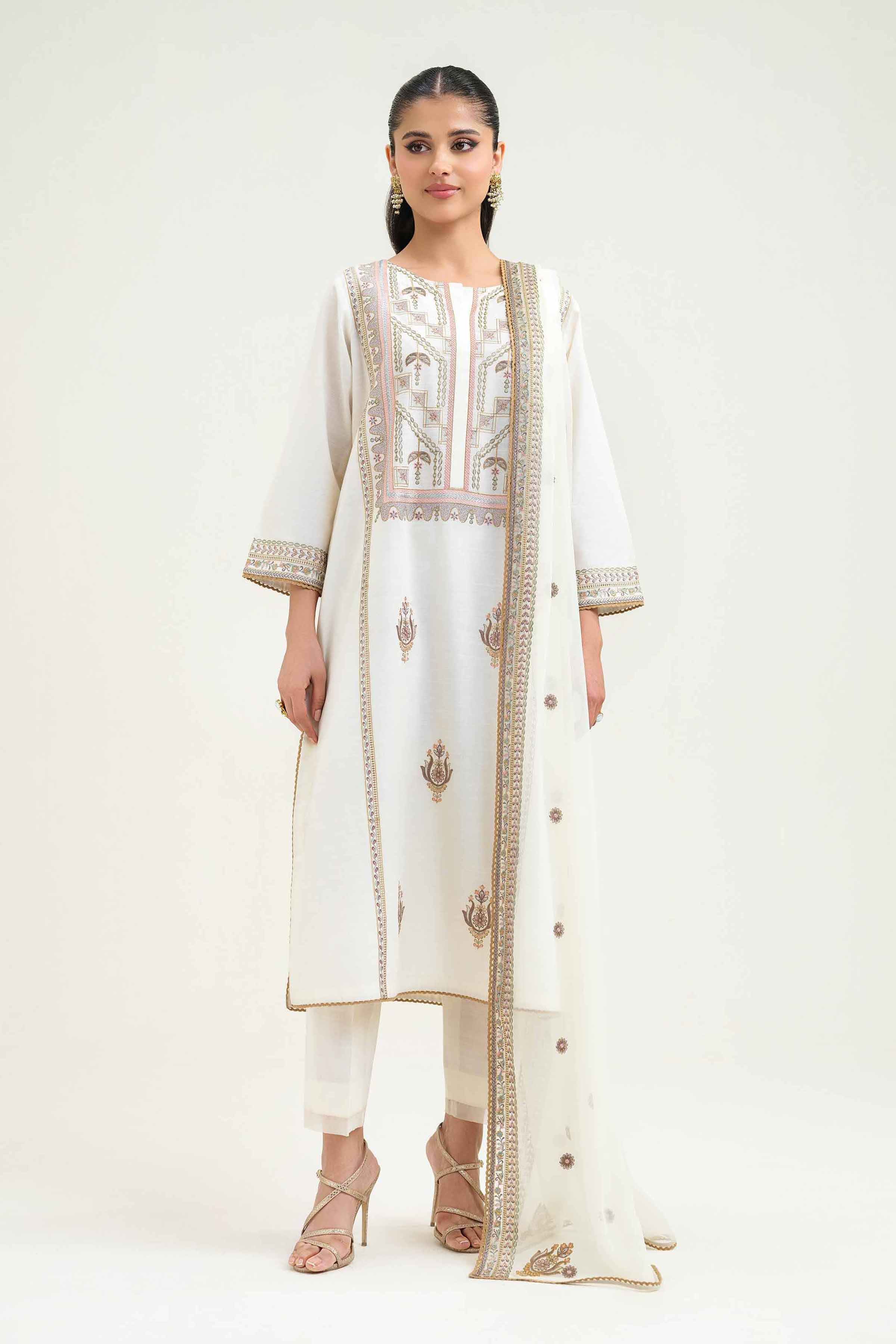 3 Piece - Embroidered Suit - KFS25-31 - Image 2