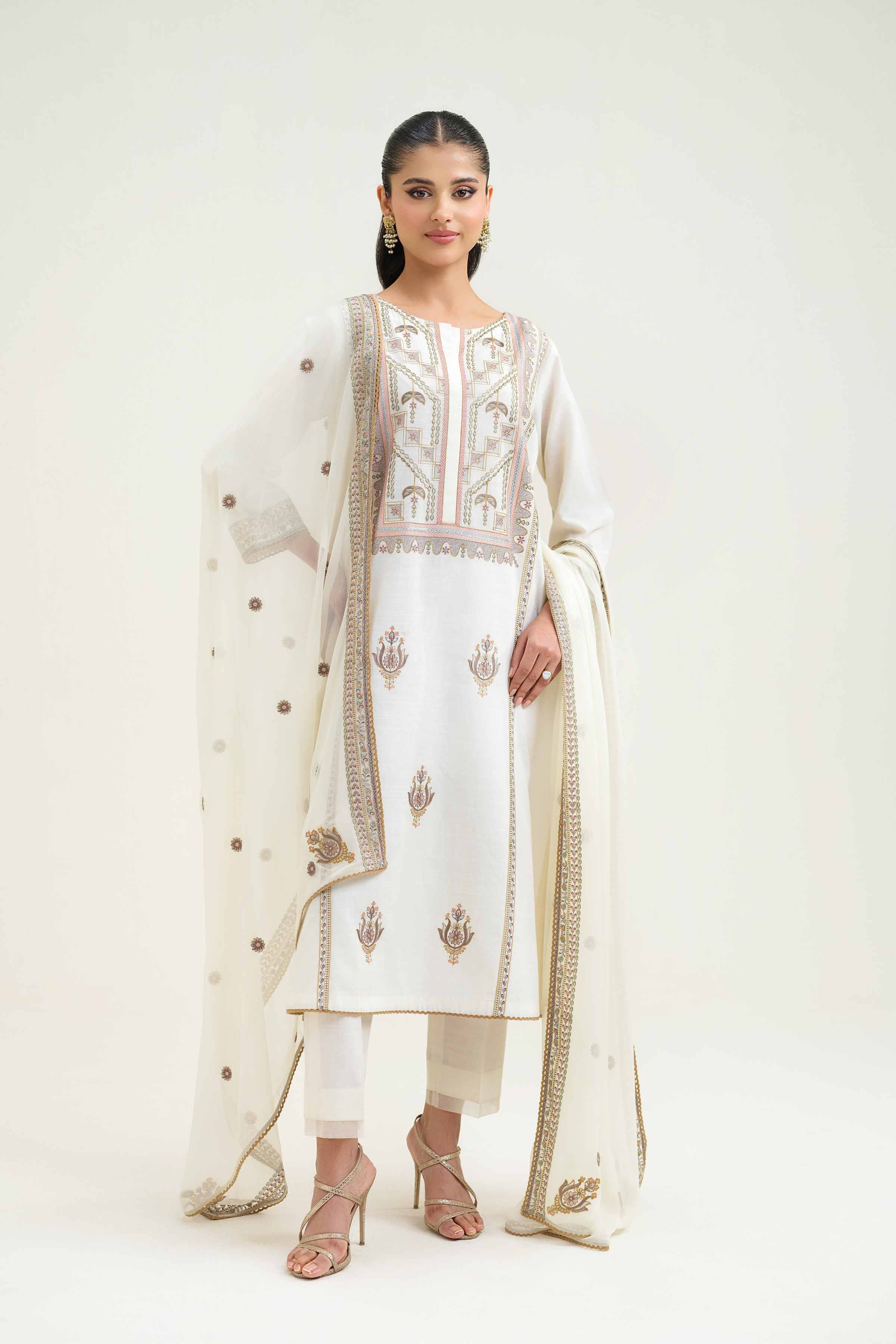 3 Piece - Embroidered Suit - KFS25-31 - Image 6
