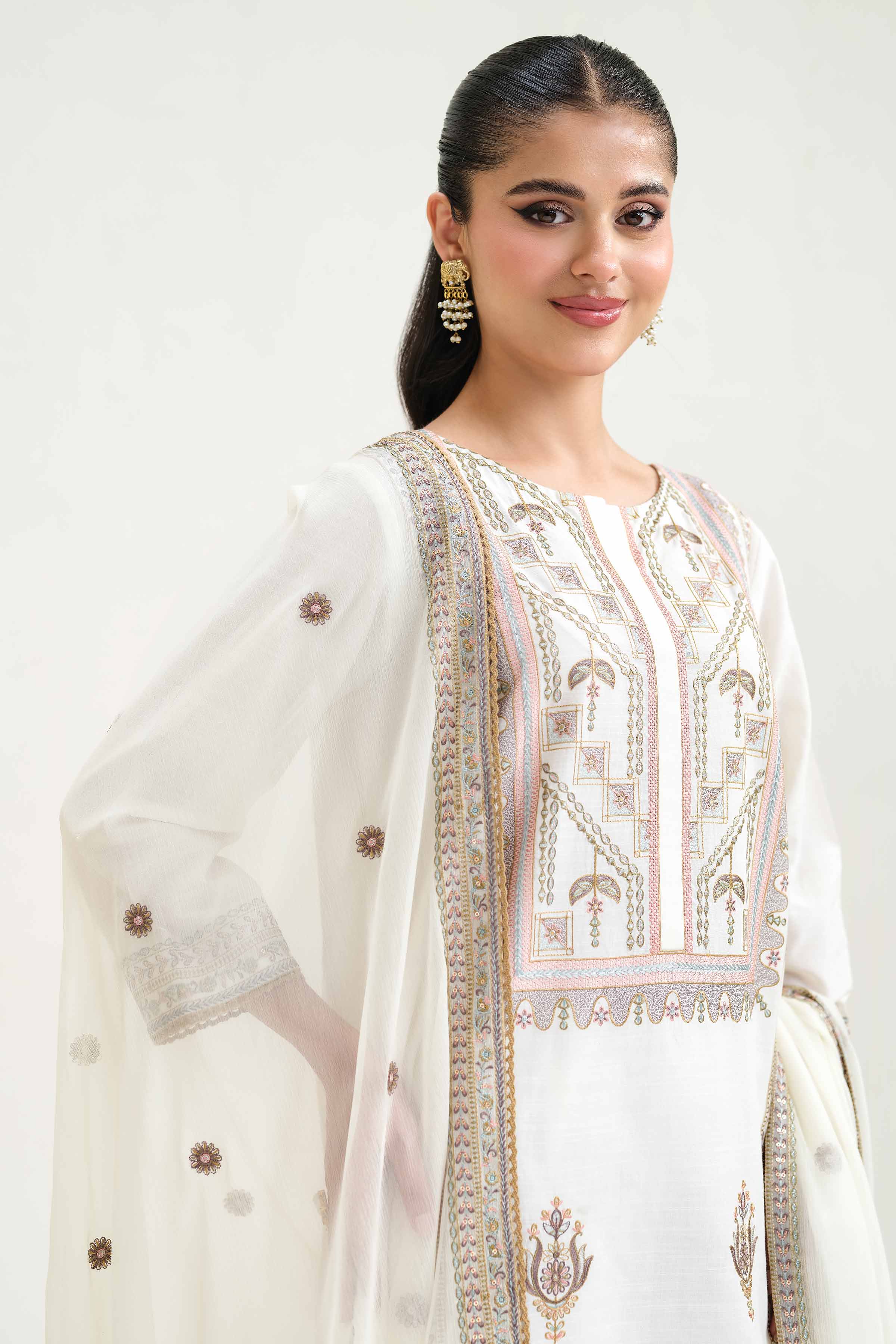 3 Piece - Embroidered Suit - KFS25-31 - Image 7