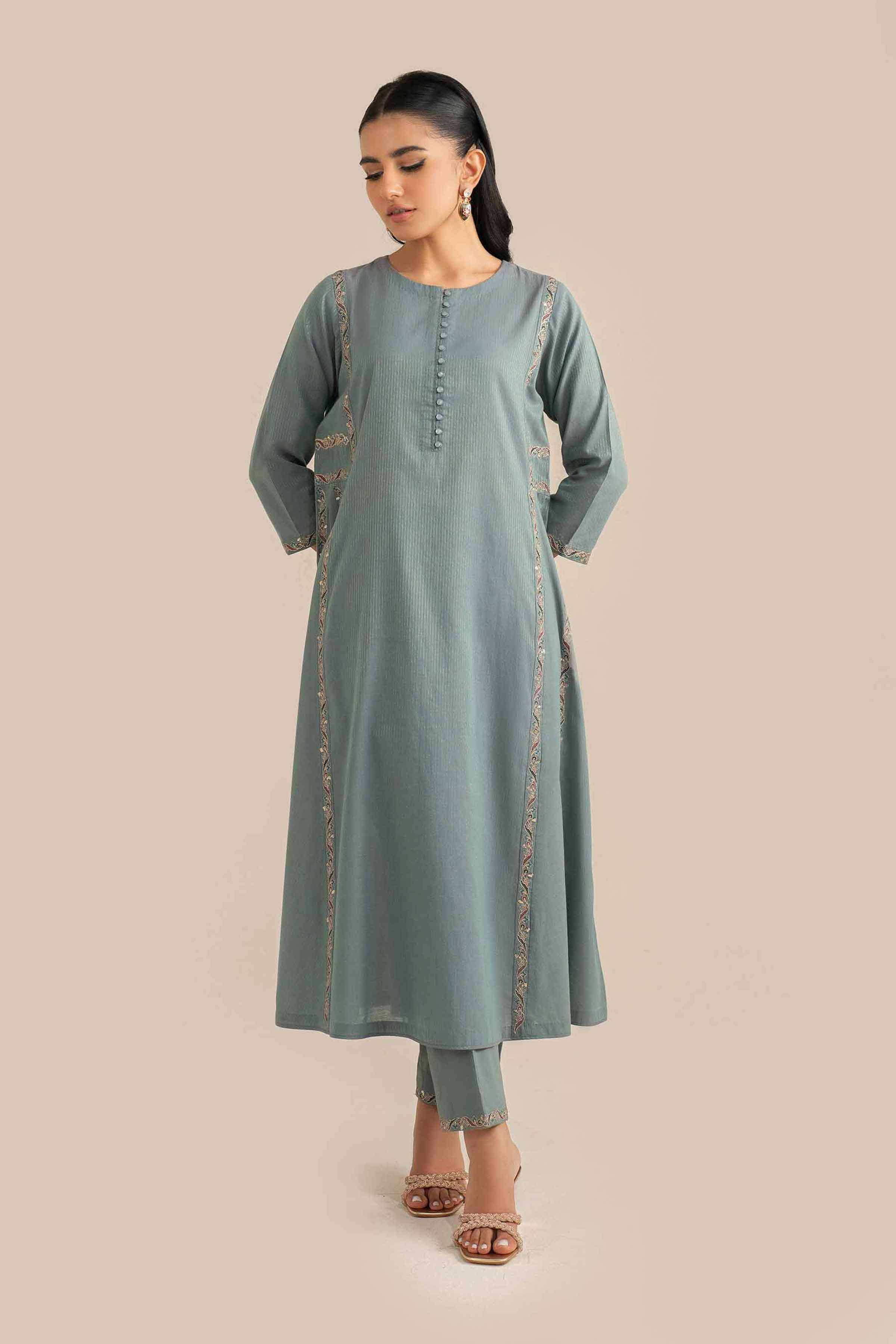 2 Piece - Embroidered Suit - KFS25-43 - Image 2