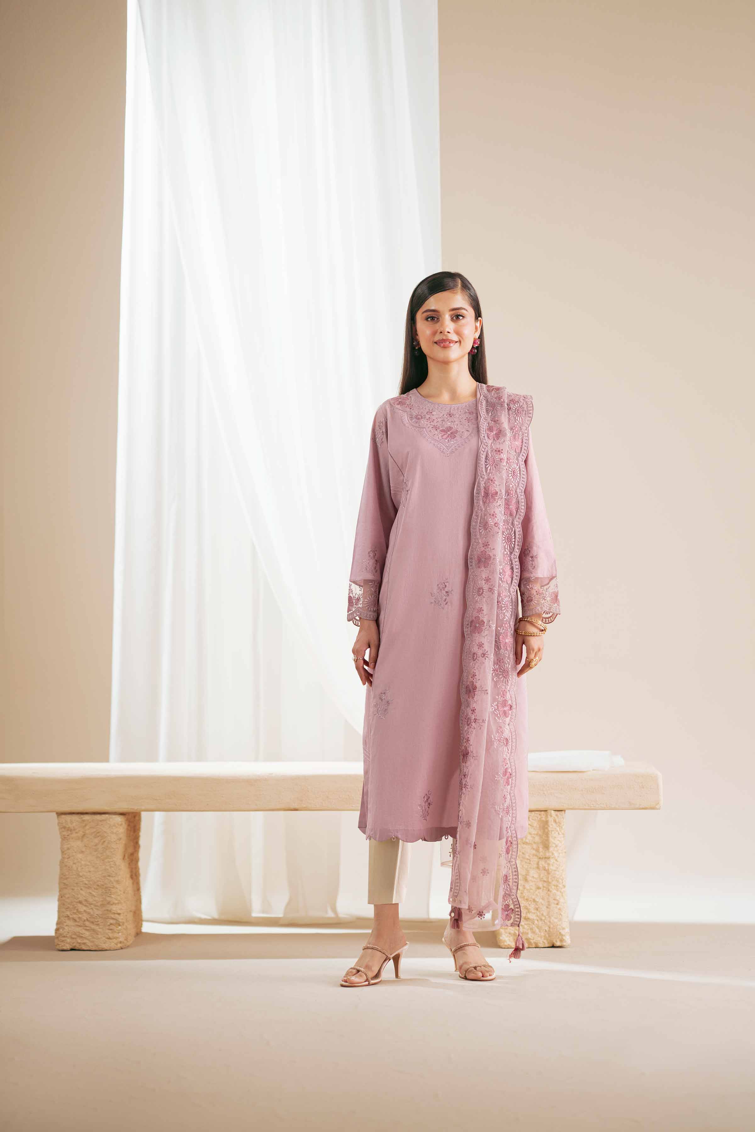 2 Piece - Embroidered Suit - KFS25-74 - Image 11