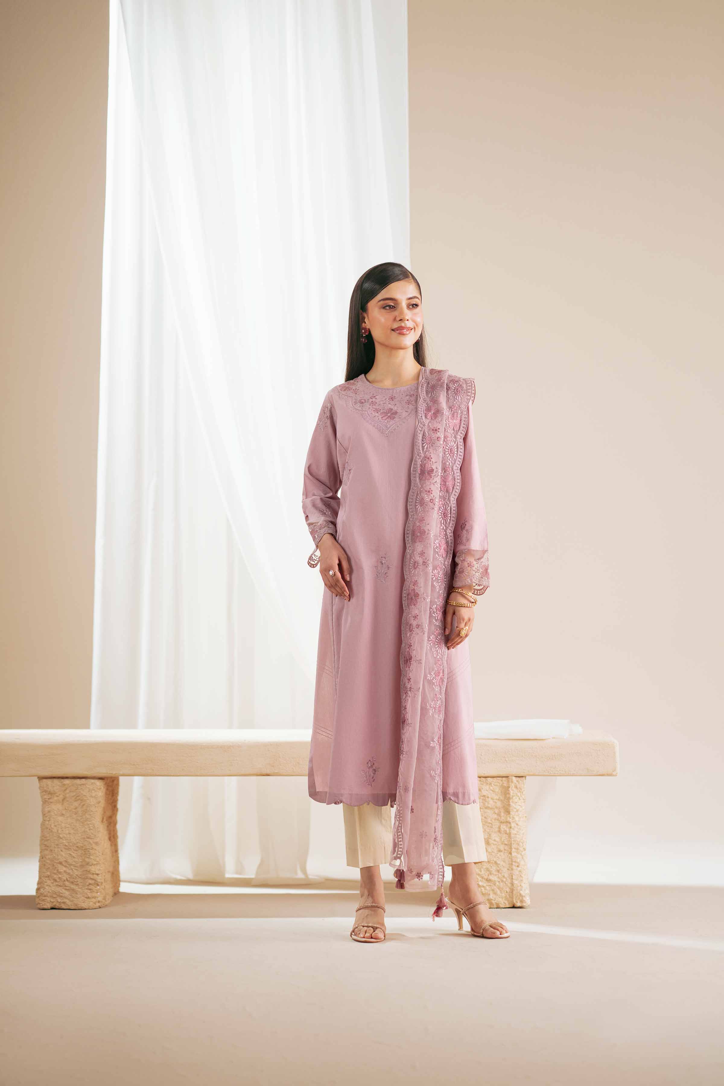 2 Piece - Embroidered Suit - KFS25-74 - Image 12