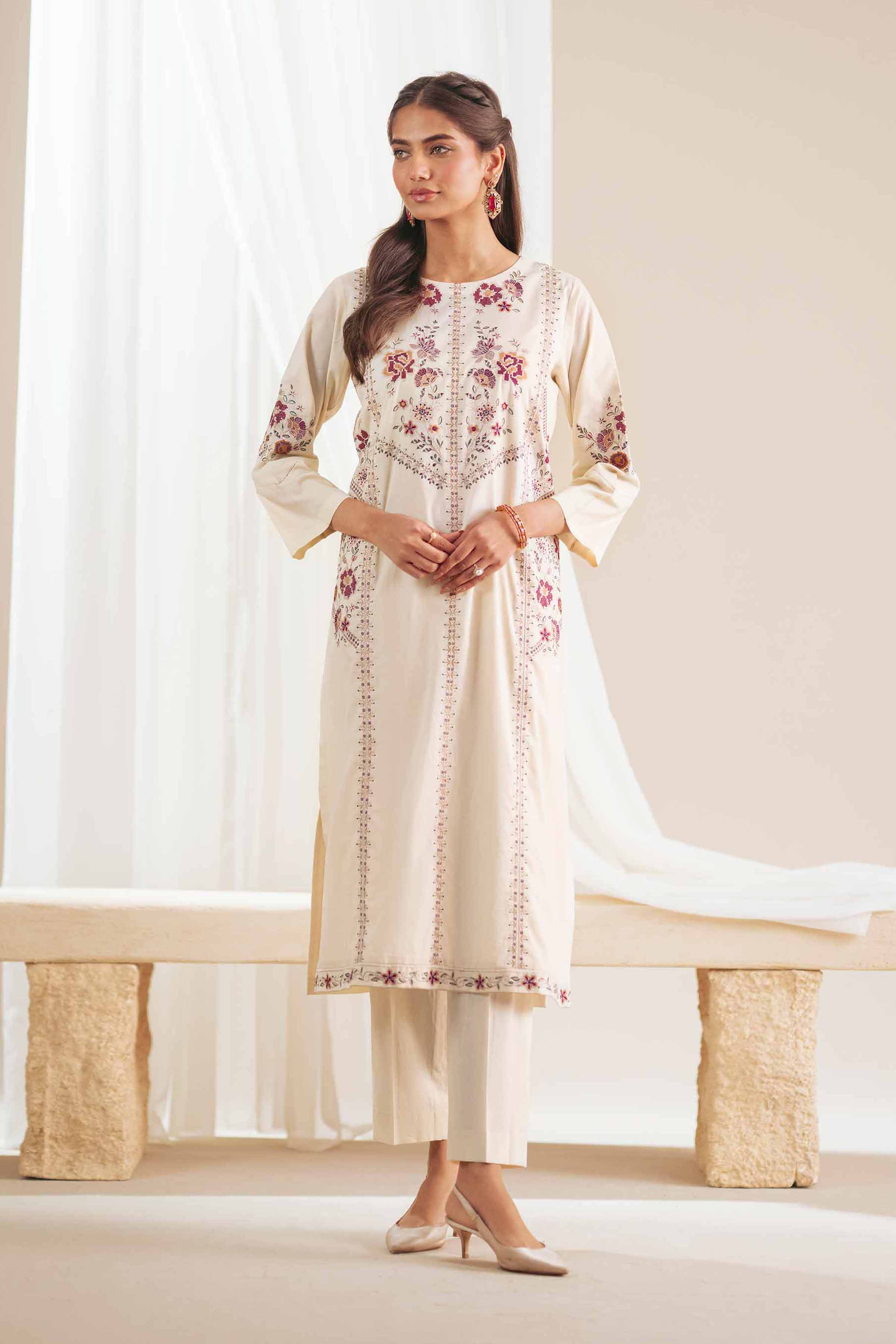 2 Piece - Embroidered Suit - KFS25-76 - Image 2